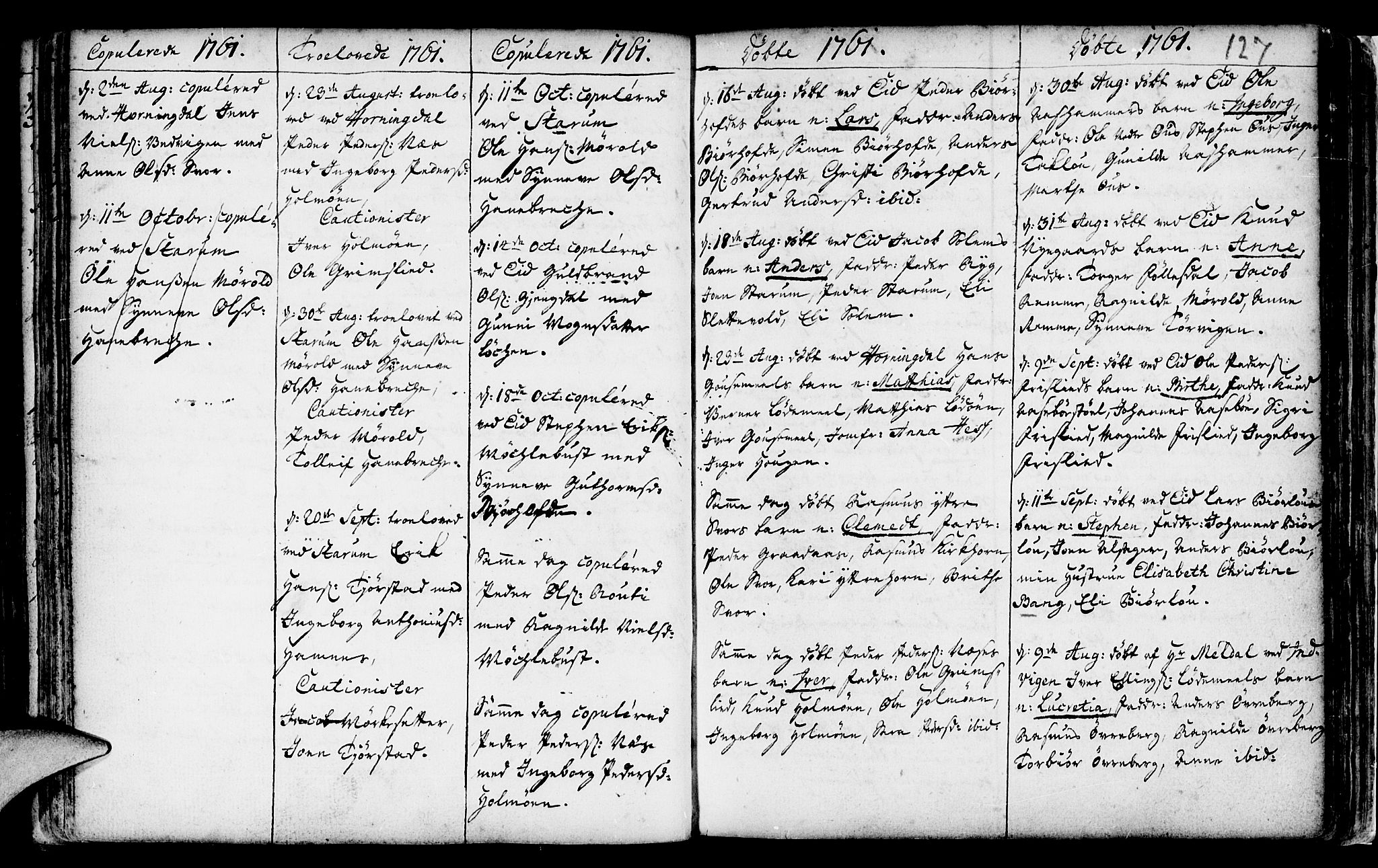 Eid sokneprestembete, AV/SAB-A-82301/H/Haa/Haaa/L0002: Ministerialbok nr. A 2, 1741-1769, s. 127