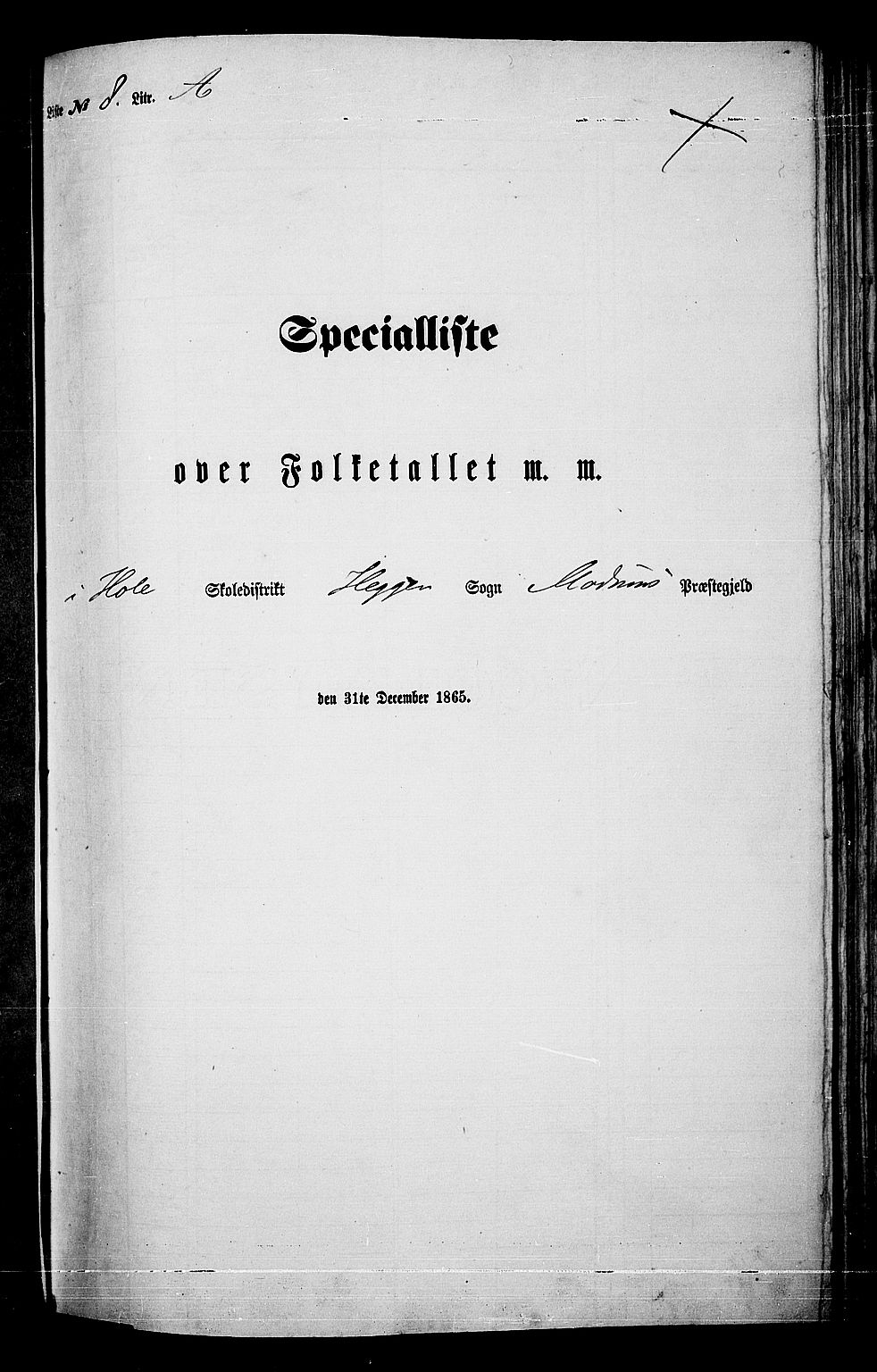 RA, Folketelling 1865 for 0623P Modum prestegjeld, 1865, s. 169