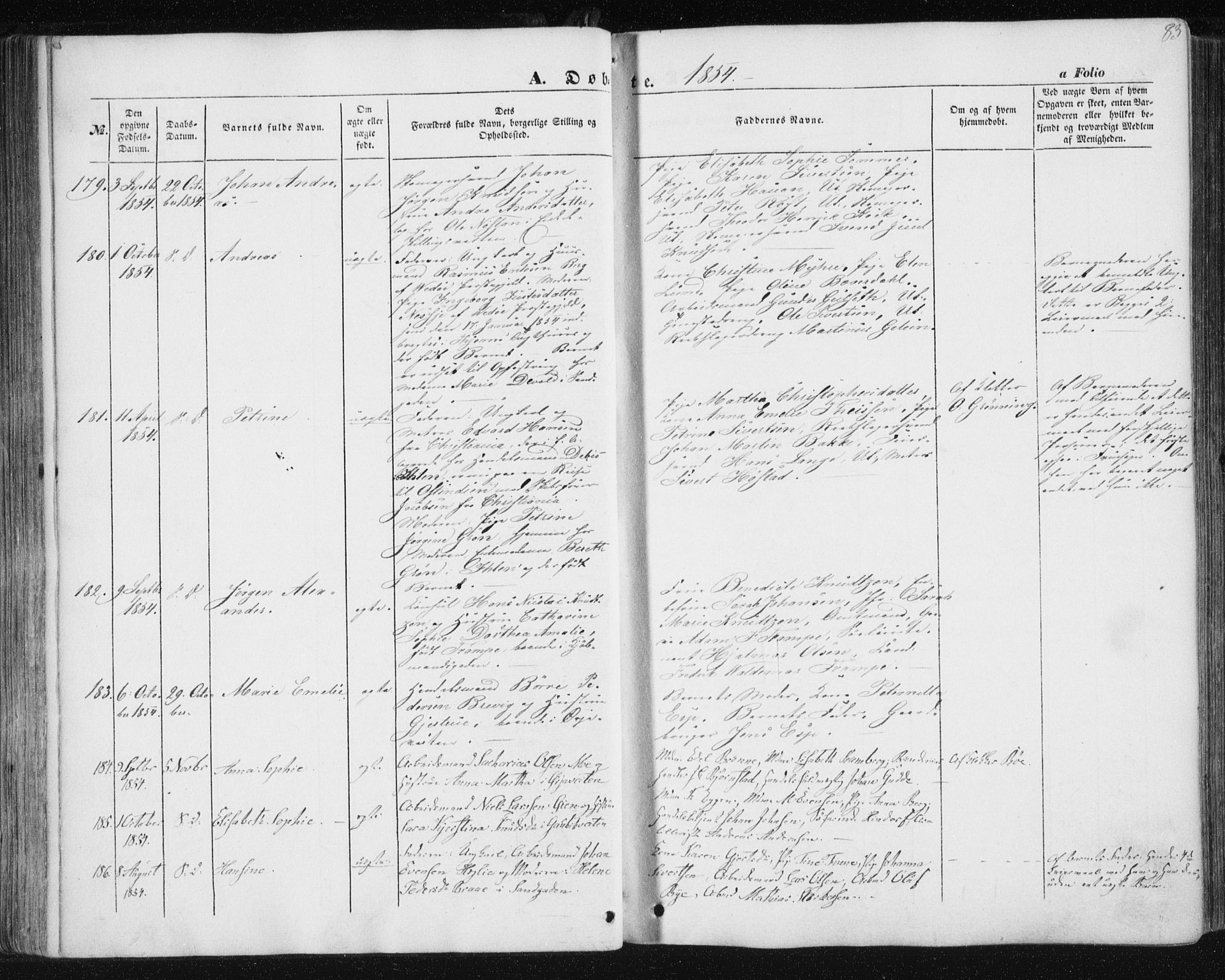 Ministerialprotokoller, klokkerbøker og fødselsregistre - Sør-Trøndelag, SAT/A-1456/602/L0112: Ministerialbok nr. 602A10, 1848-1859, s. 83