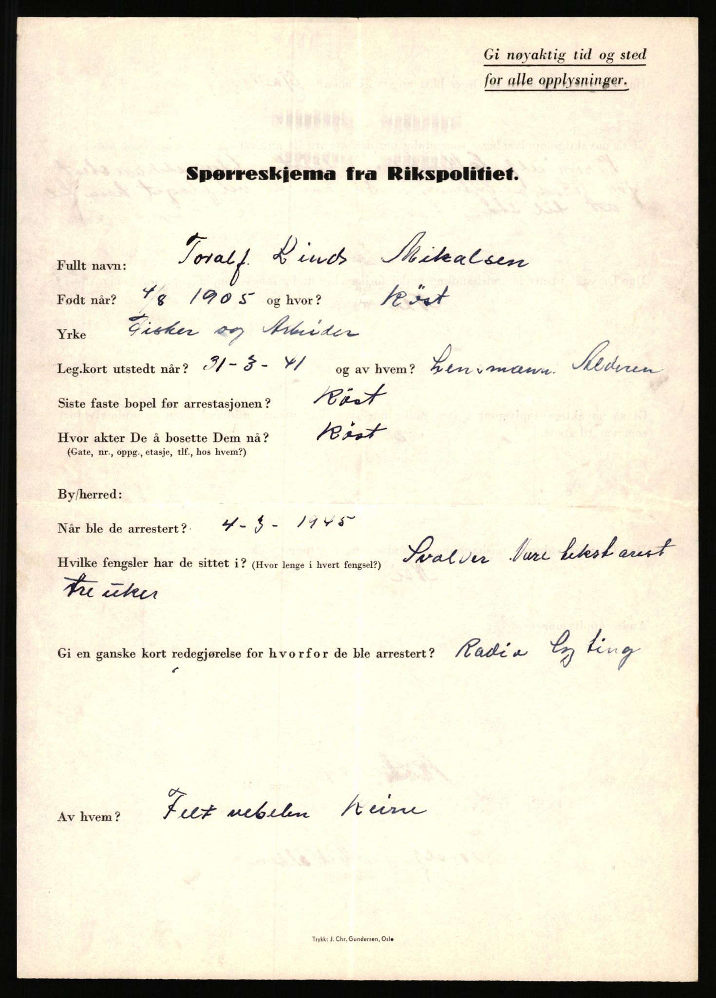 Rikspolitisjefen, AV/RA-S-1560/L/L0011: Lucassen, Oscar Fredrik - Moen, Olav, 1940-1945, s. 886