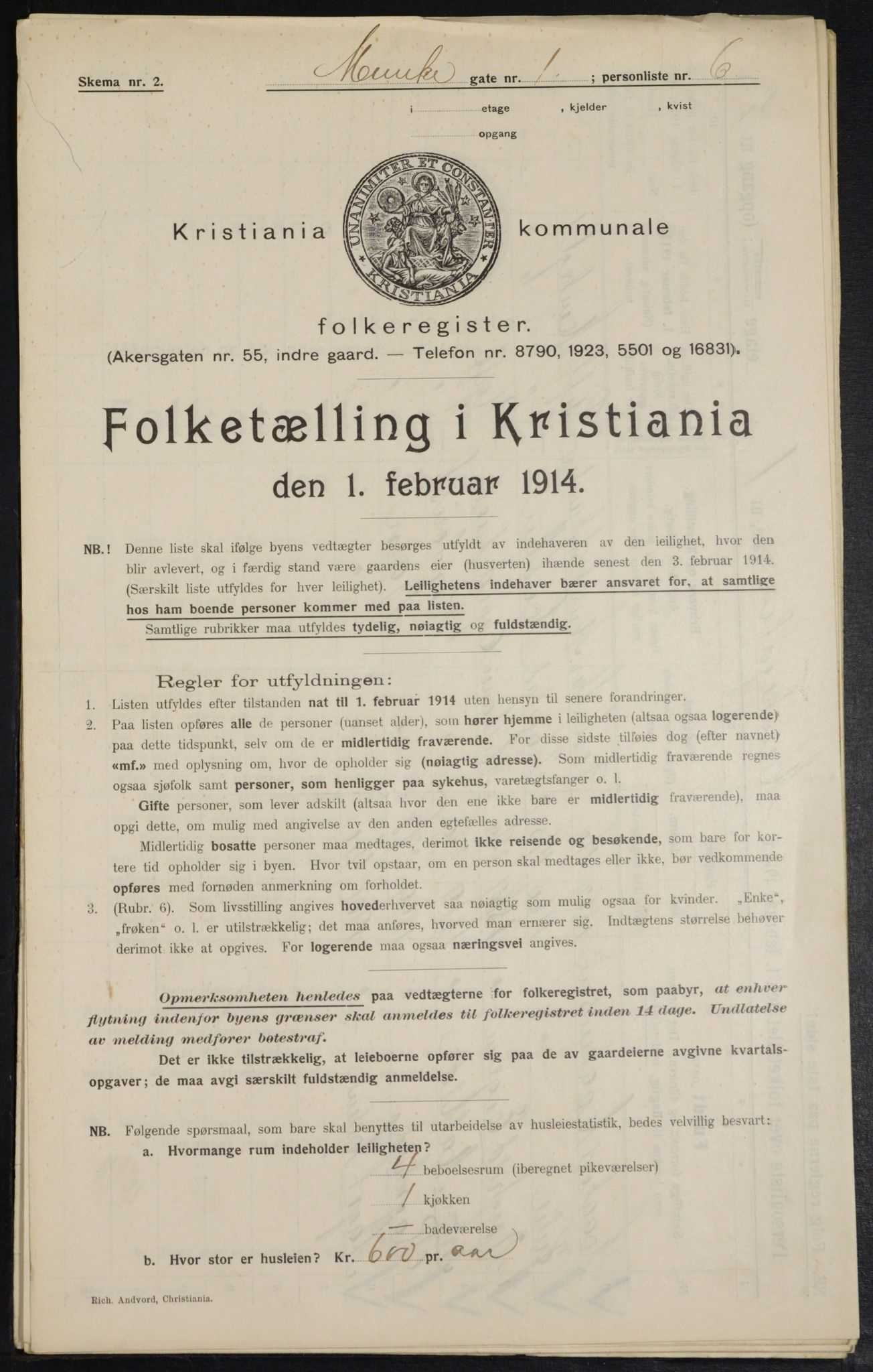 OBA, Kommunal folketelling 1.2.1914 for Kristiania, 1914, s. 67923