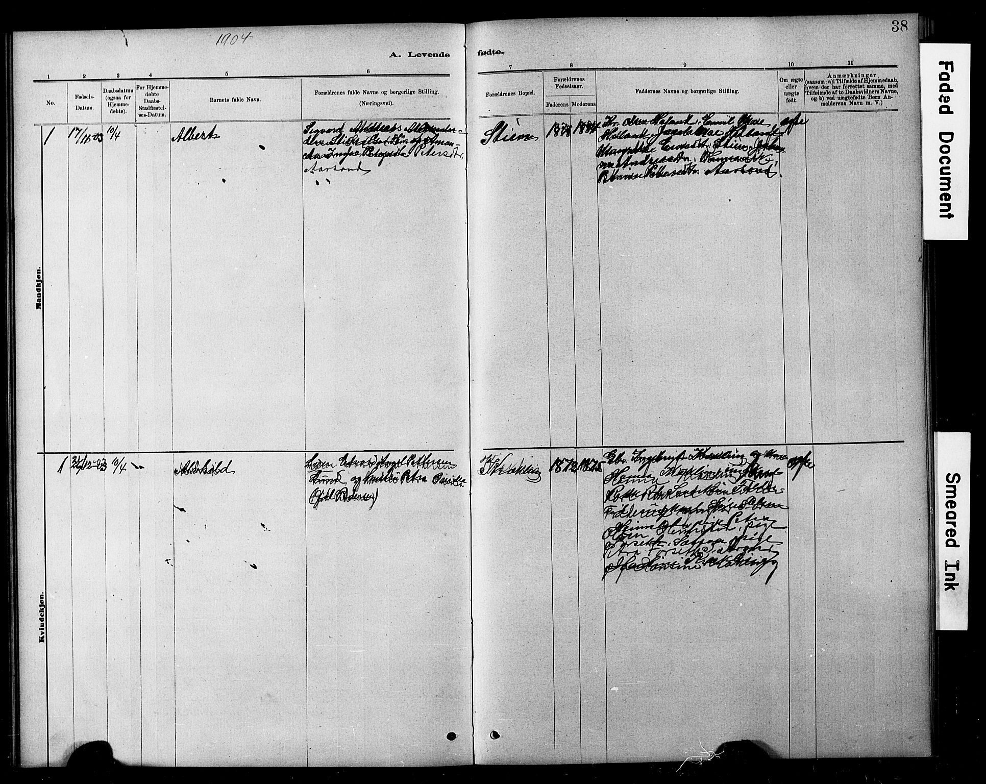 Ministerialprotokoller, klokkerbøker og fødselsregistre - Nord-Trøndelag, SAT/A-1458/783/L0661: Klokkerbok nr. 783C01, 1878-1893, s. 38