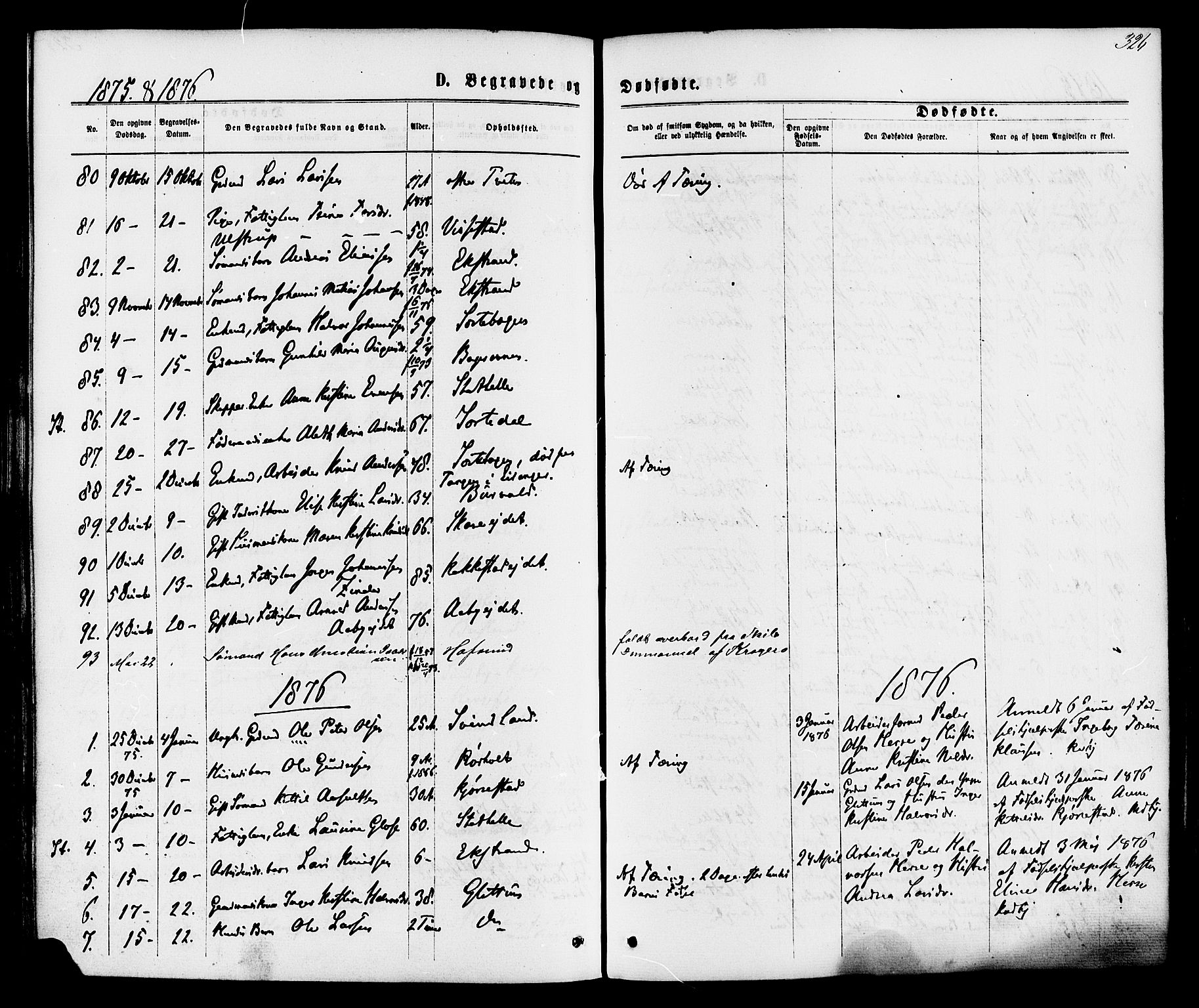 Bamble kirkebøker, AV/SAKO-A-253/F/Fa/L0006: Ministerialbok nr. I 6, 1869-1877, s. 326