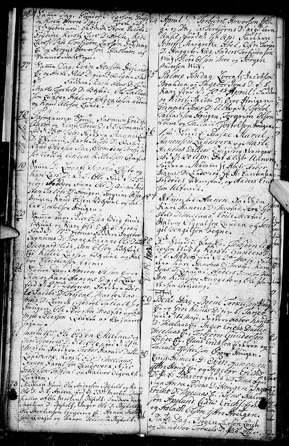 Gjerstad sokneprestkontor, SAK/1111-0014/F/Fb/Fba/L0001: Klokkerbok nr. B 1, 1797-1816, s. 24-25
