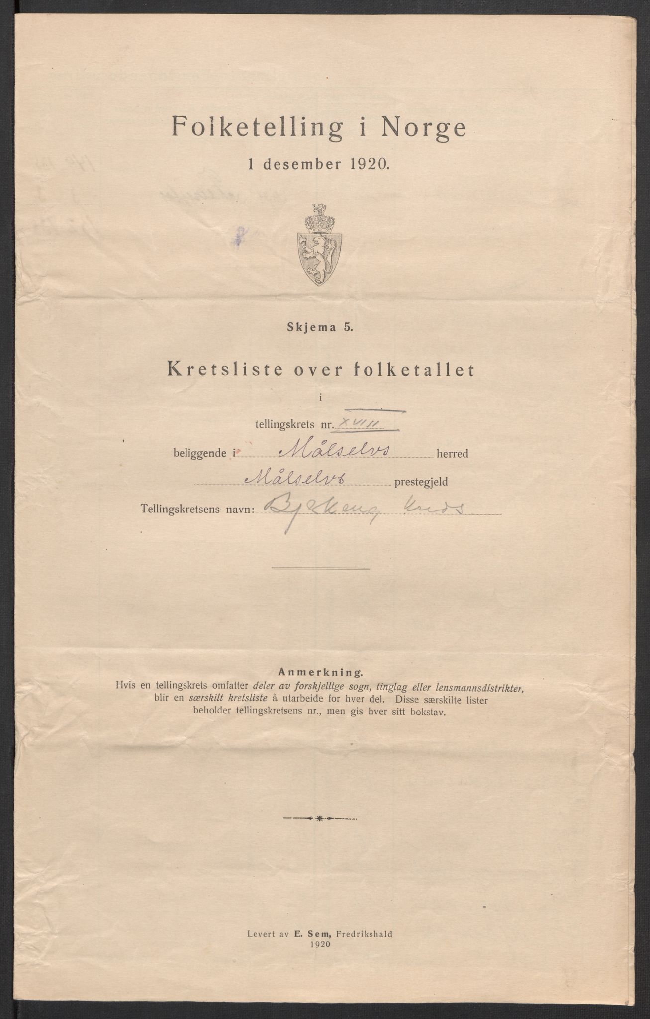 SATØ, Folketelling 1920 for 1924 Målselv herred, 1920, s. 57