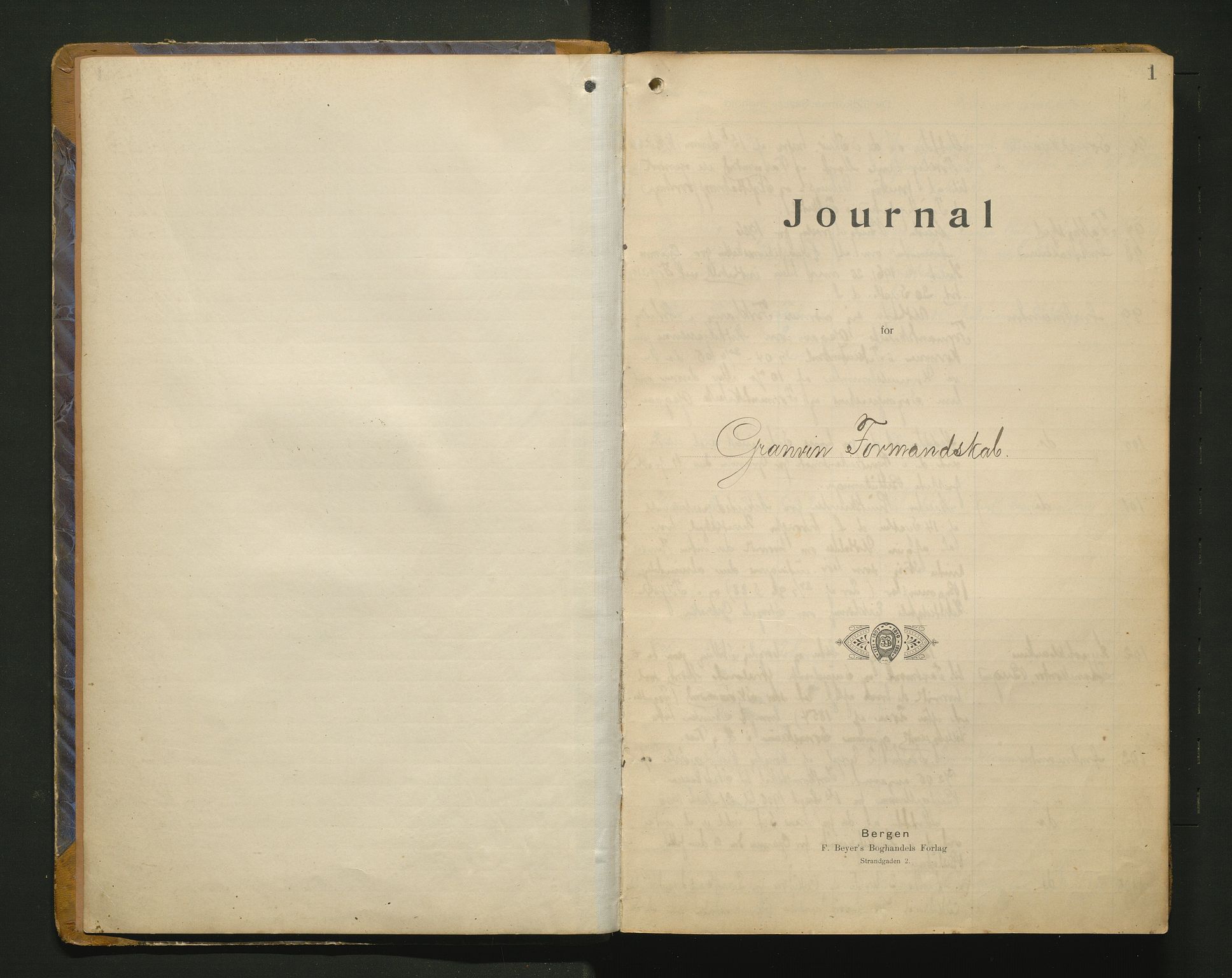 Granvin herad. Formannskapet, IKAH/1234-021/C/Ca/Caa/L0002: Postjournal for Granvin formannskap, 1905-1916