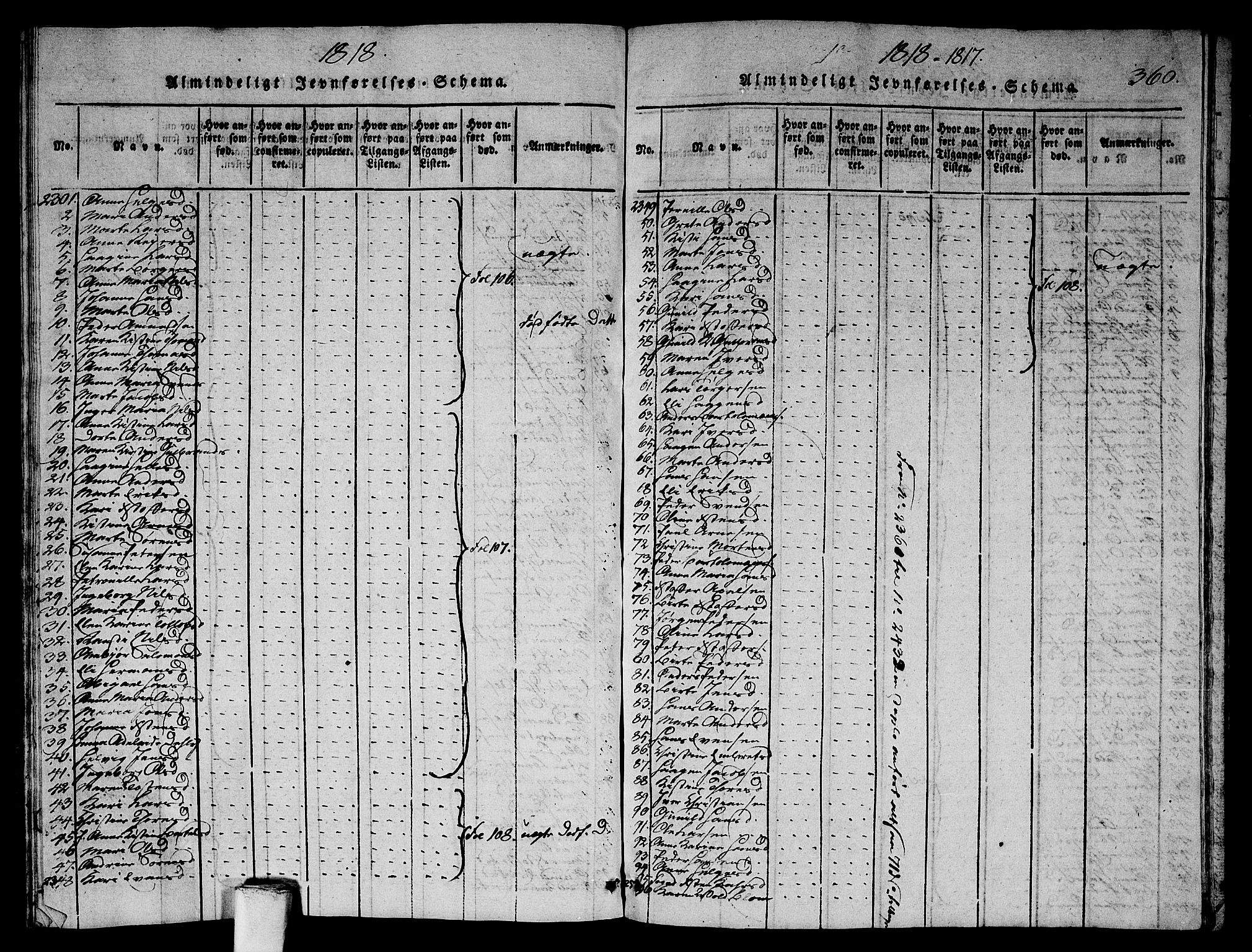 Asker prestekontor Kirkebøker, AV/SAO-A-10256a/G/Ga/L0001: Klokkerbok nr. I 1, 1814-1830, s. 360