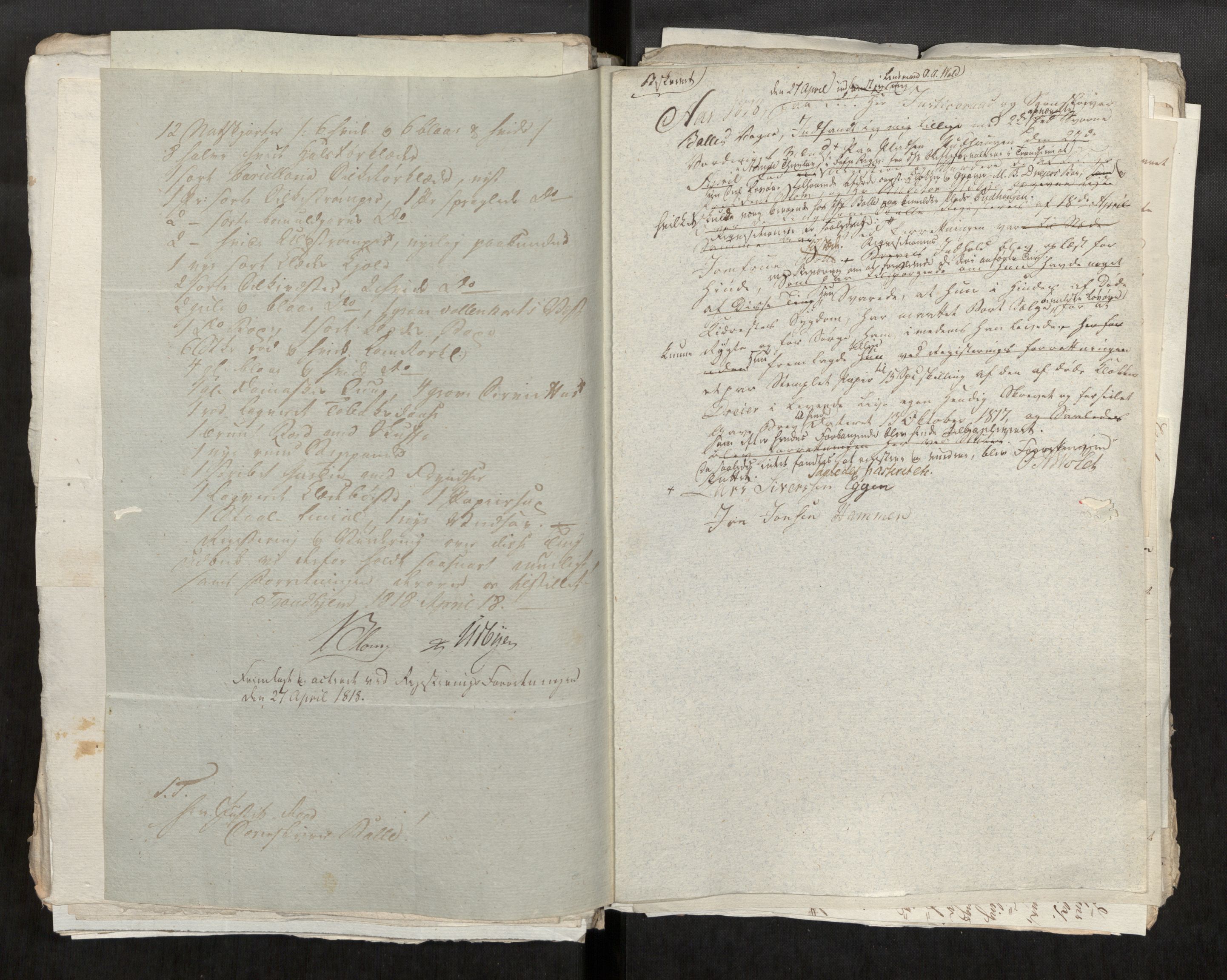 Strinda og Selbu sorenskriveri, AV/SAT-A-0015/3/3C/L0006: Registreringer i tilfeller der skifte ikke er holdt, 1805-1821