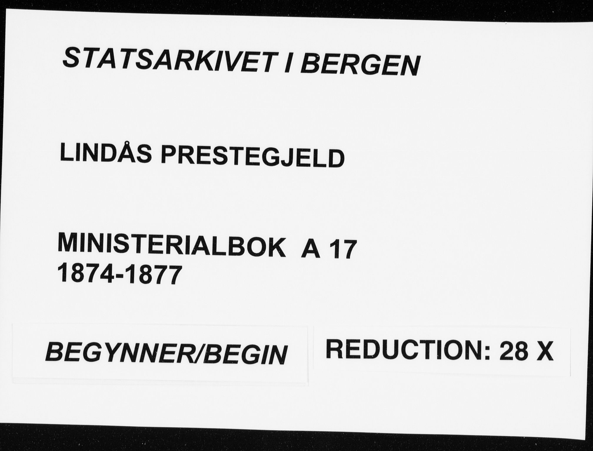 Lindås Sokneprestembete, AV/SAB-A-76701/H/Haa/Haaa/L0017: Ministerialbok nr. A 17, 1874-1877