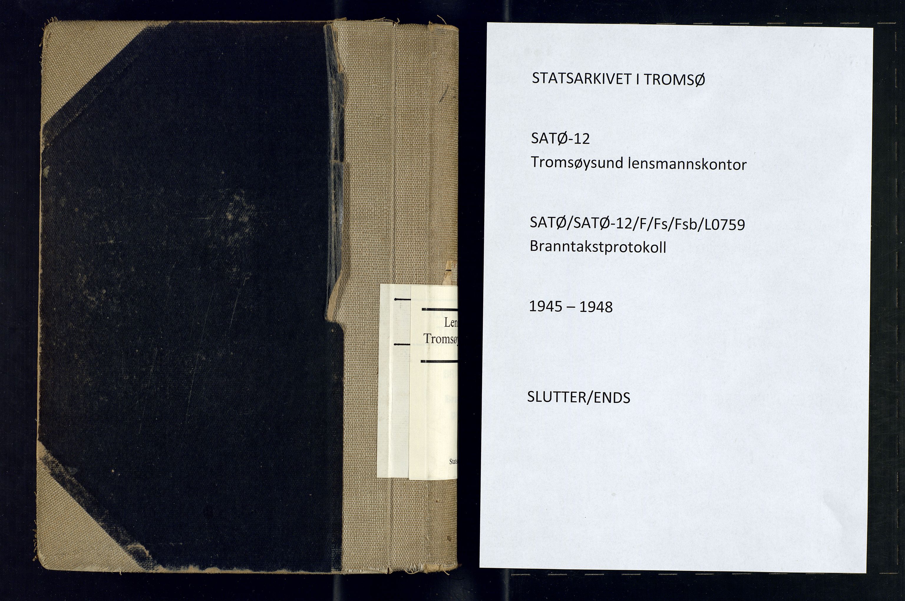Tromsøysund lensmannskontor, SATØ/SATØ-12/F/Fs/Fsb/L0759: Branntakstprotokoll (S). Med register, 1945-1948