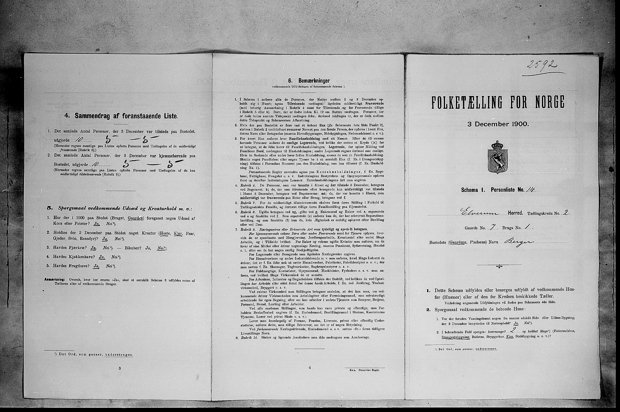 SAH, Folketelling 1900 for 0427 Elverum herred, 1900, s. 358