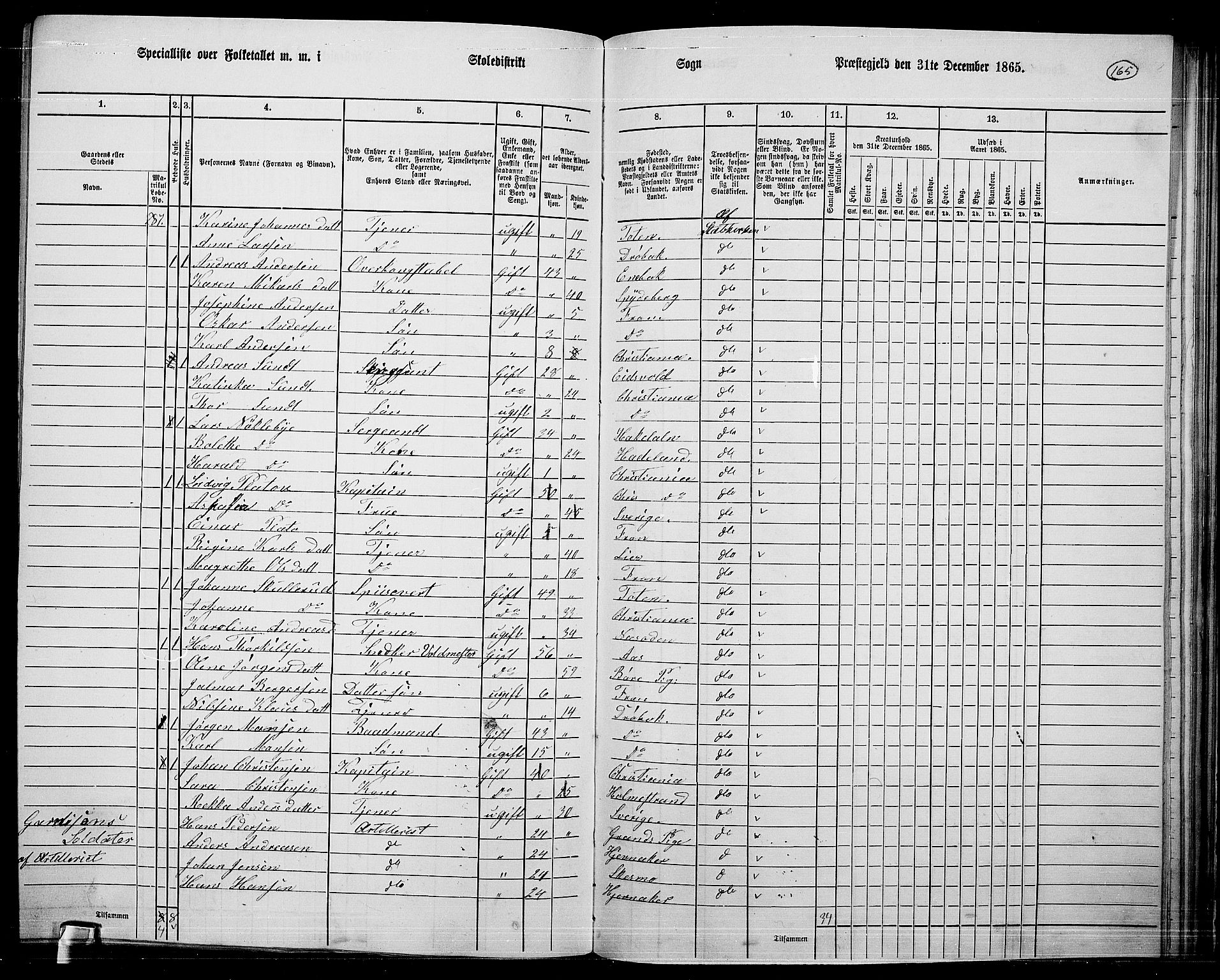 RA, Folketelling 1865 for 0215L Drøbak prestegjeld, Frogn sokn, 1865, s. 24