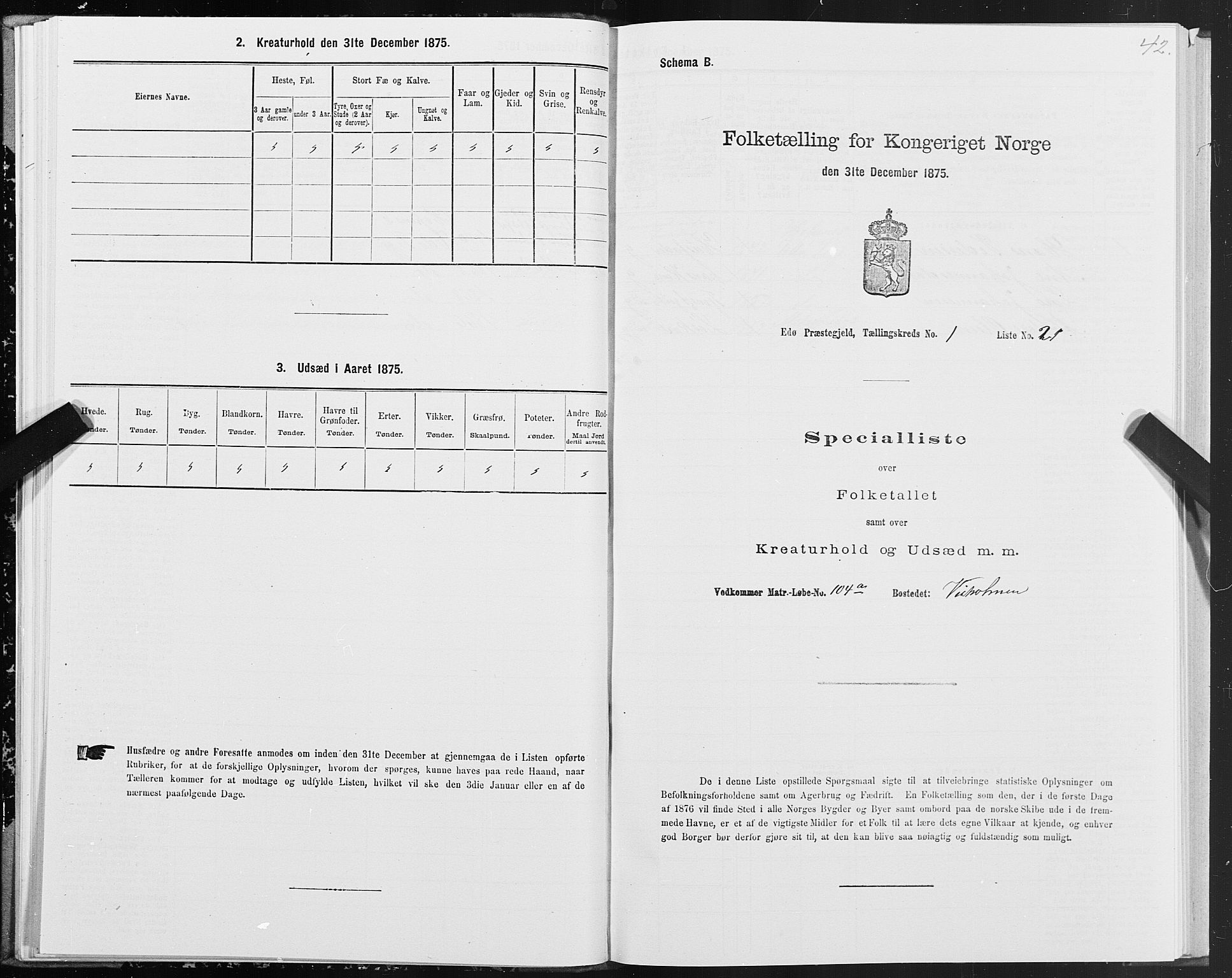 SAT, Folketelling 1875 for 1573P Edøy prestegjeld, 1875, s. 1042