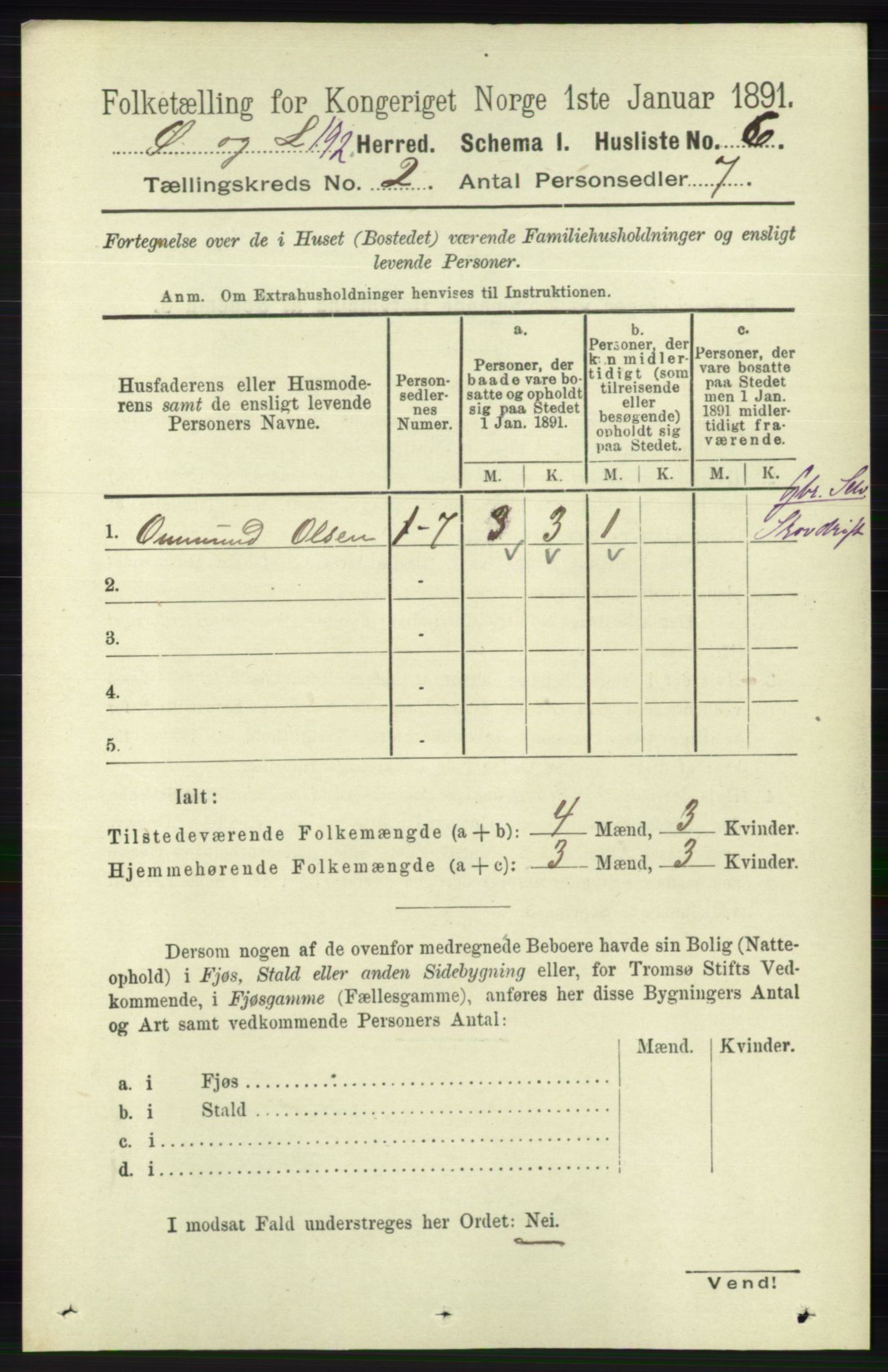 RA, Folketelling 1891 for 1021 Øyslebø og Laudal herred, 1891, s. 436