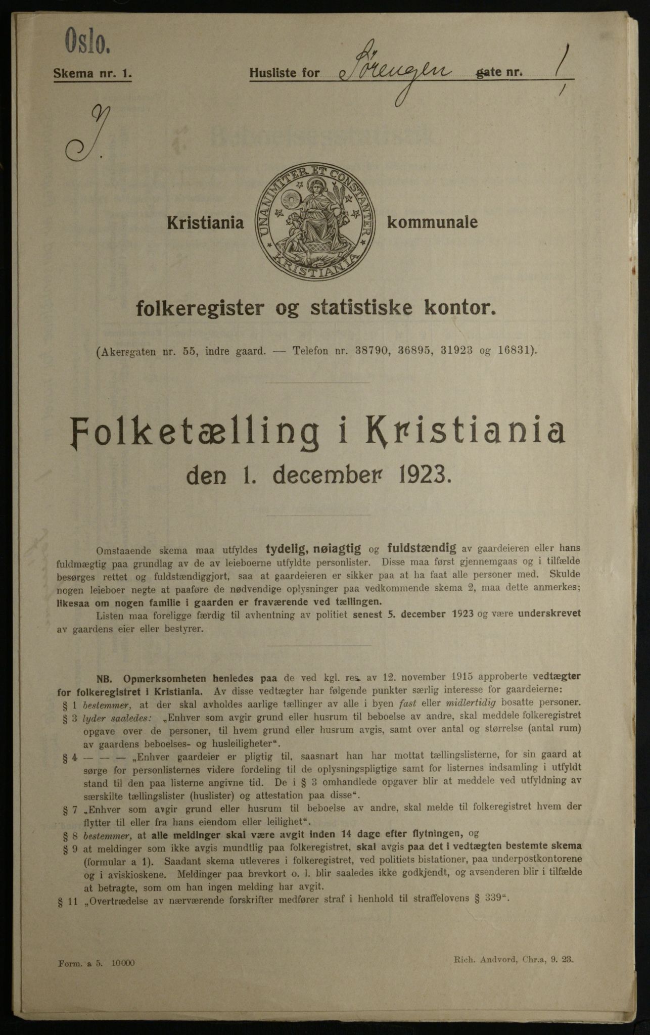 OBA, Kommunal folketelling 1.12.1923 for Kristiania, 1923, s. 117831