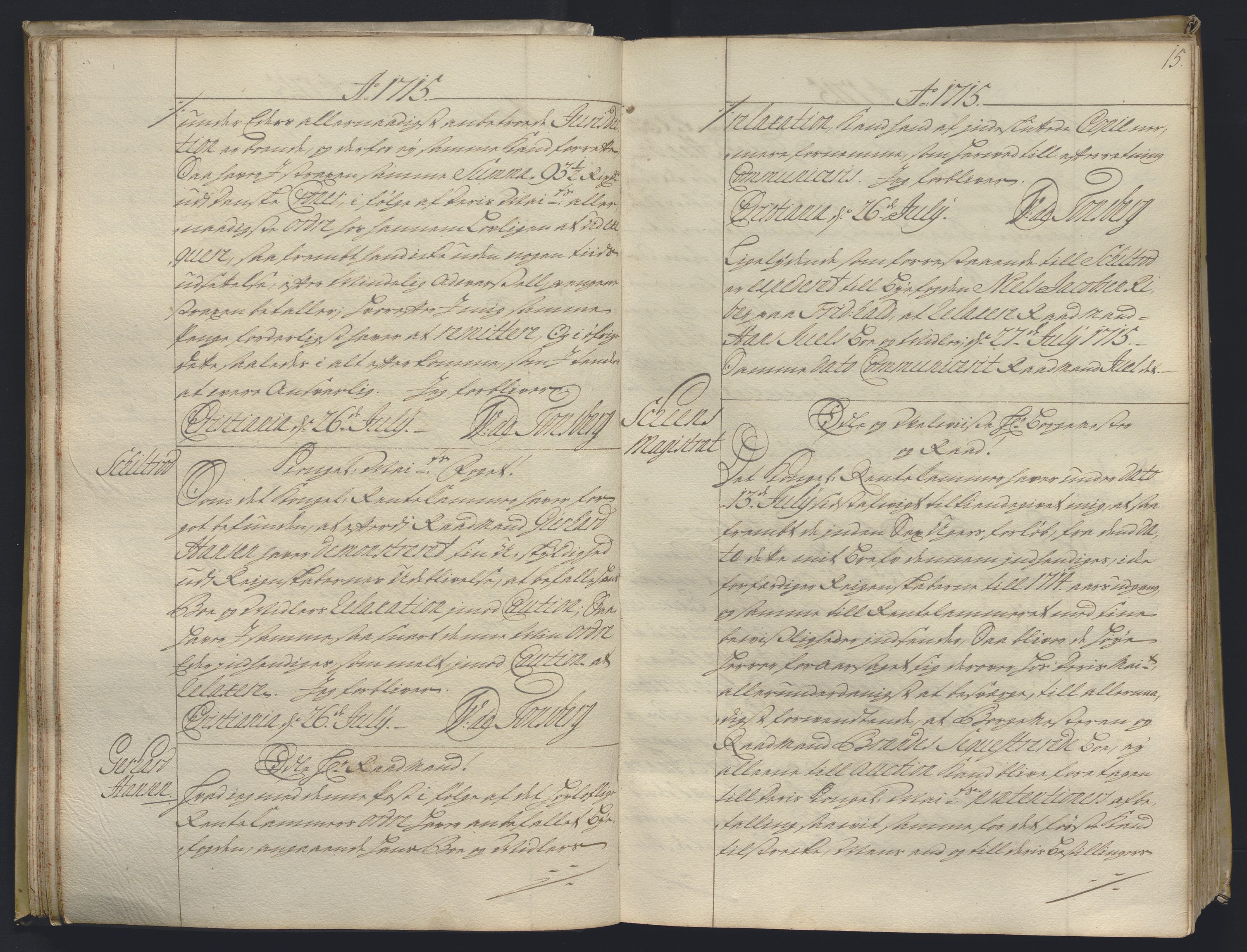 Kristiania stiftamt, AV/SAO-A-10386/B/Ba/L0004: Kopibok, 1715-1717, s. 14b-15a