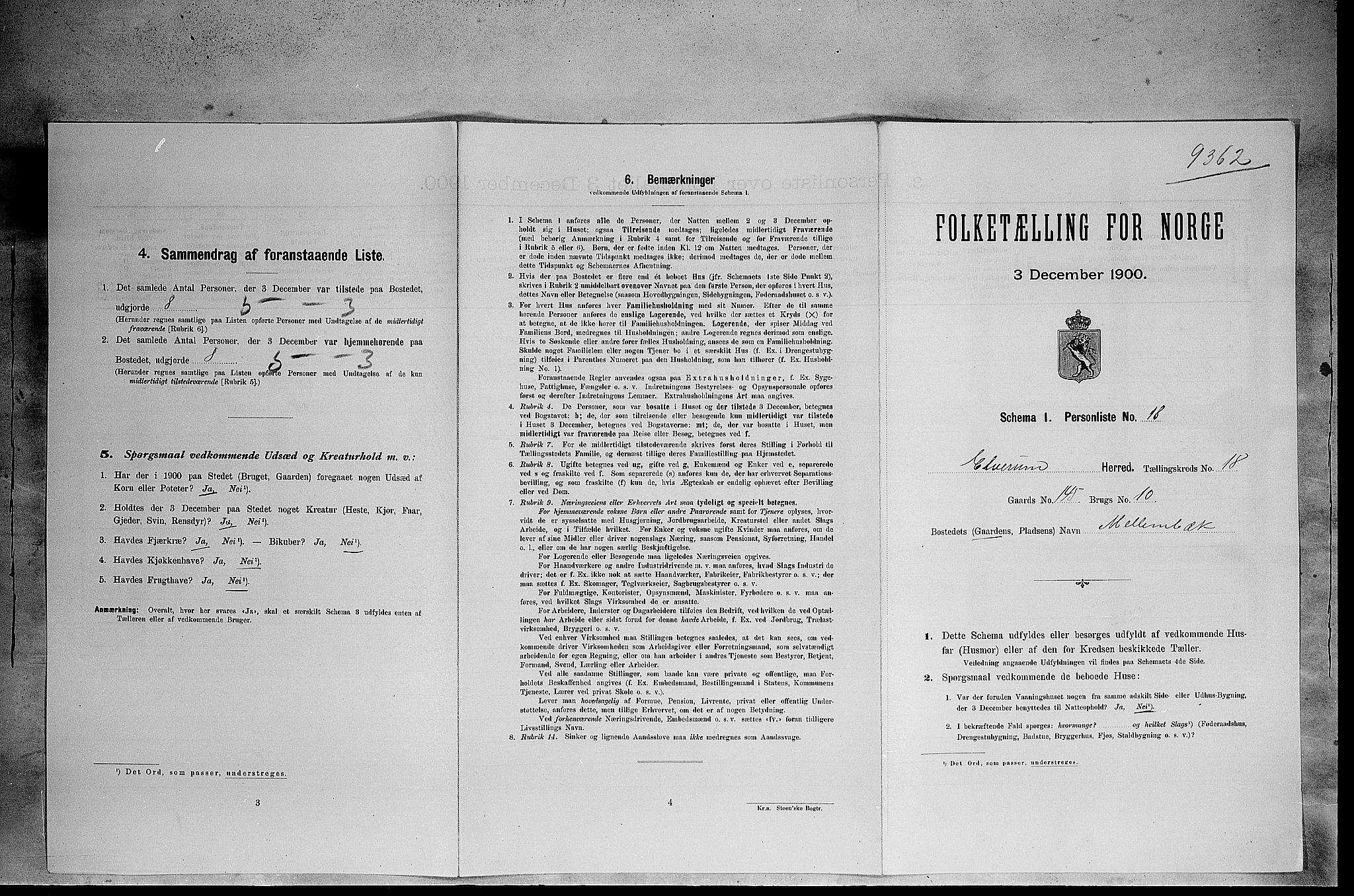 SAH, Folketelling 1900 for 0427 Elverum herred, 1900, s. 2462