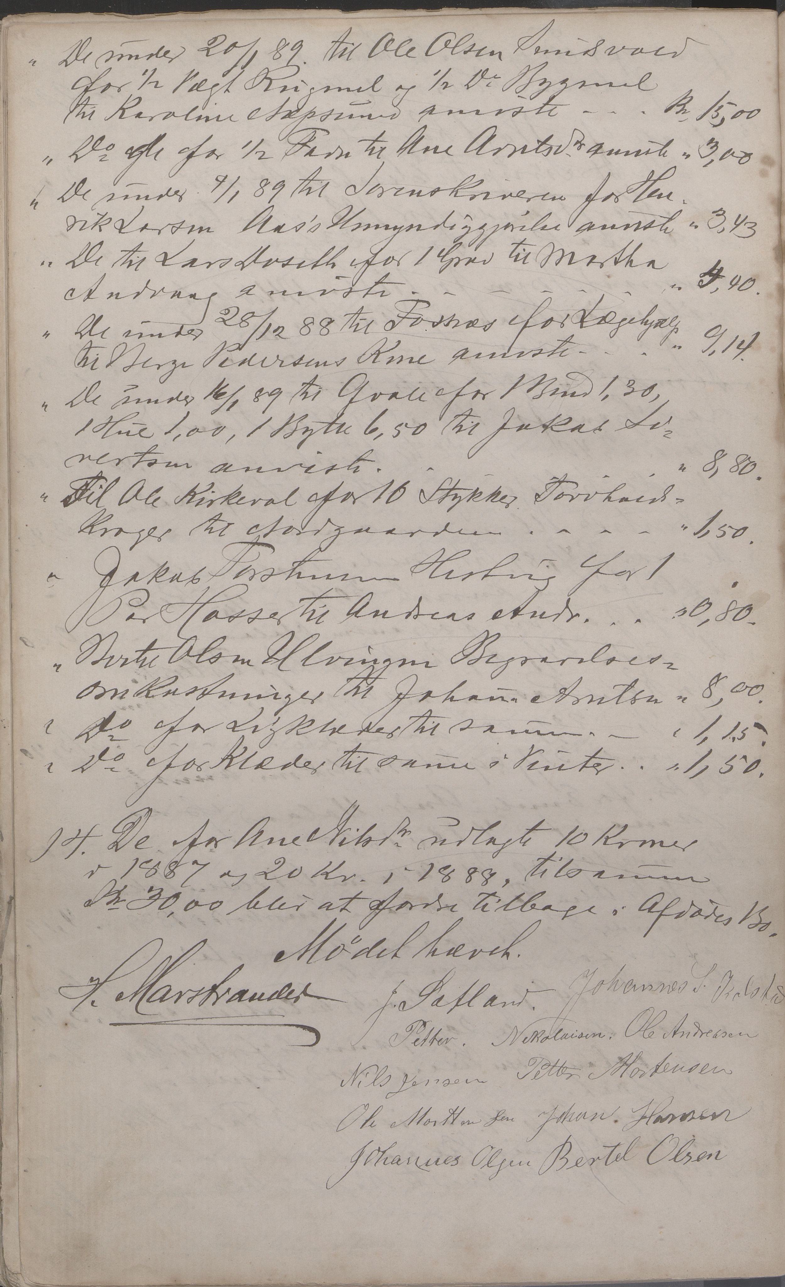 Vega kommune. Fattigstyret, AIN/K-18150.610/A/L0002: Forhandlingsprotokoll, 1875-1889