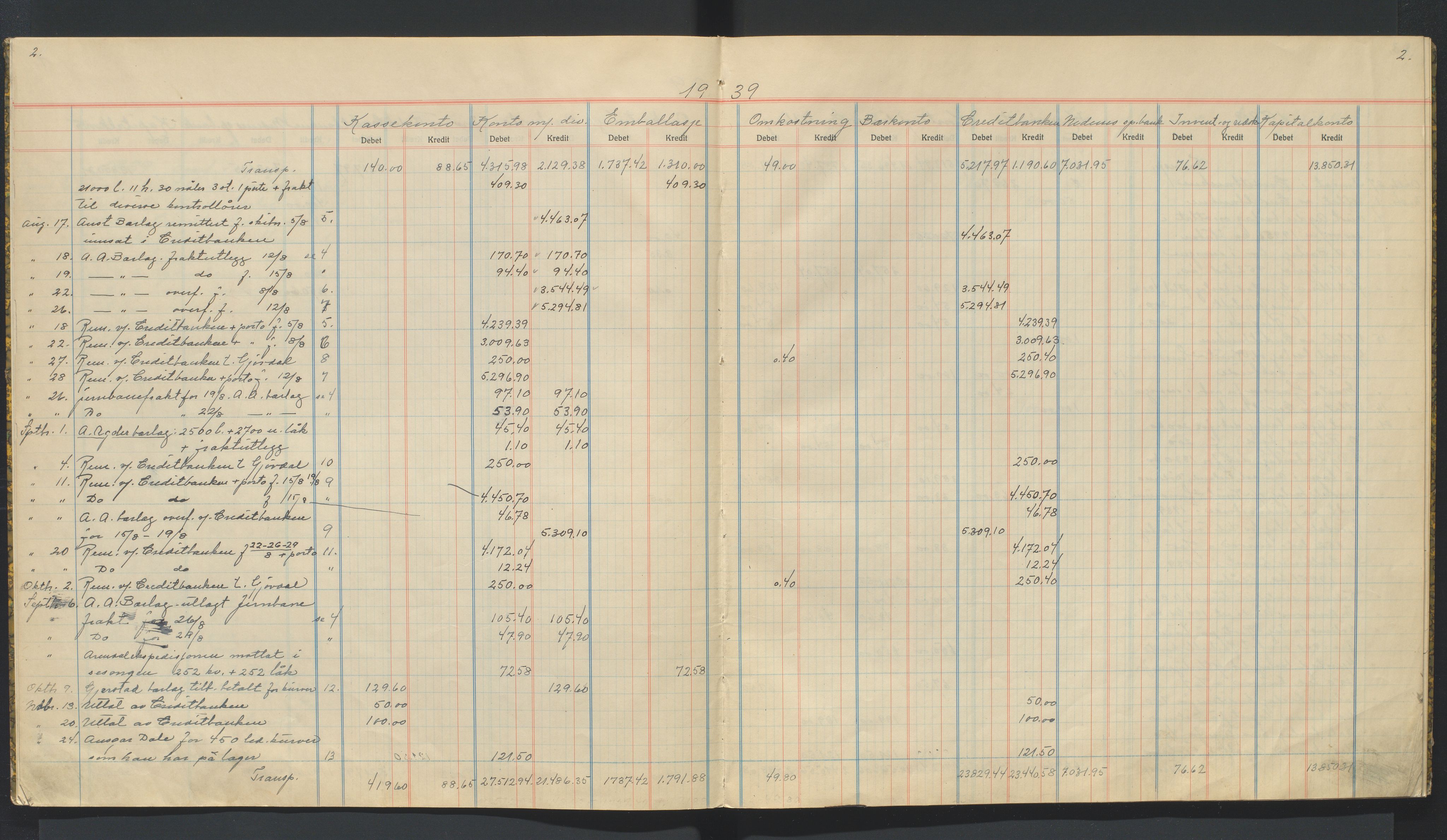 Fylkeslandbruksselskapet i Aust-Agder, AV/SAK-1512-0002/H/Hb/L0598: Arendal Bærlag. Regnskapsbok, 1939-1941