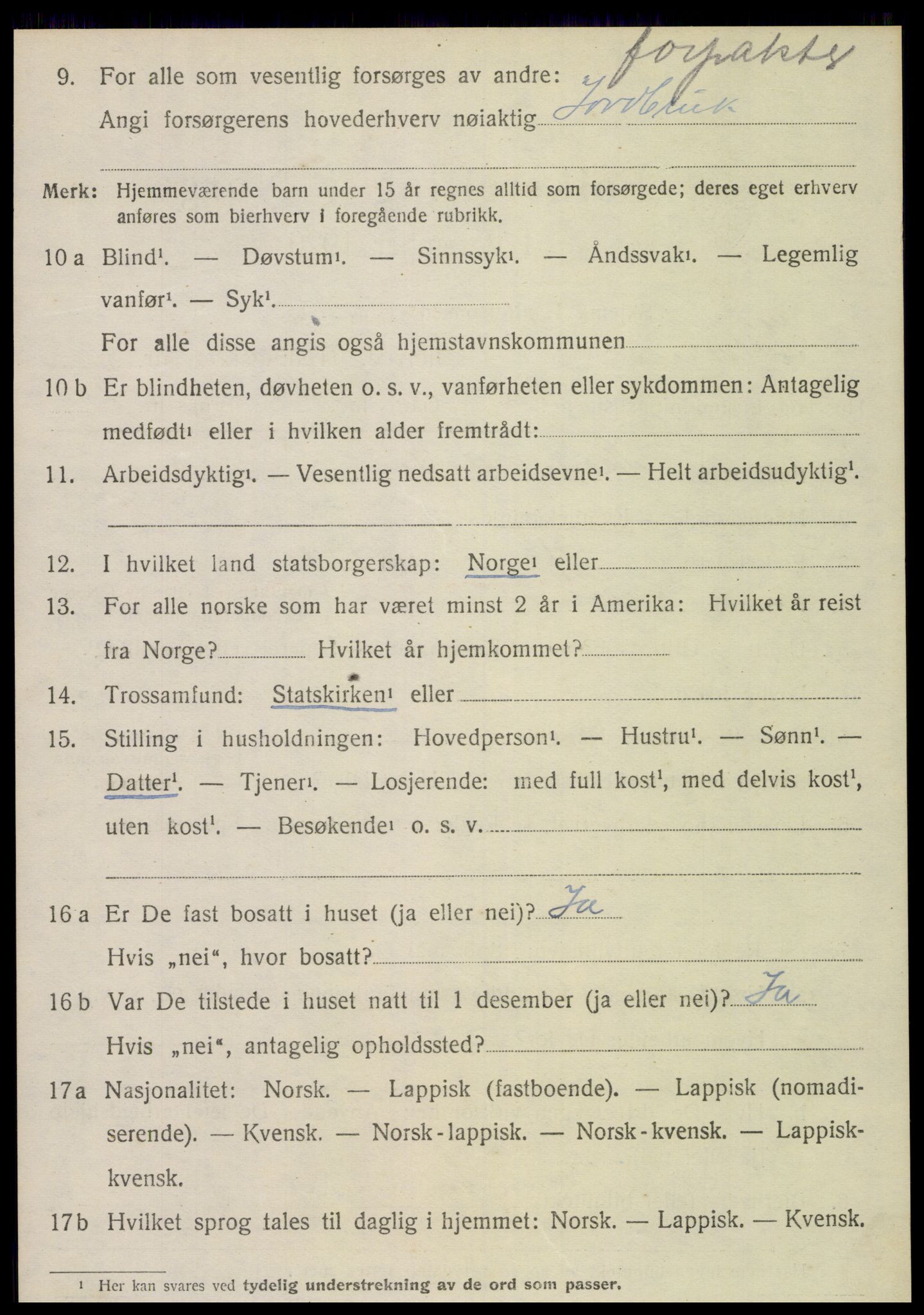 SAT, Folketelling 1920 for 1752 Kolvereid herred, 1920, s. 5100