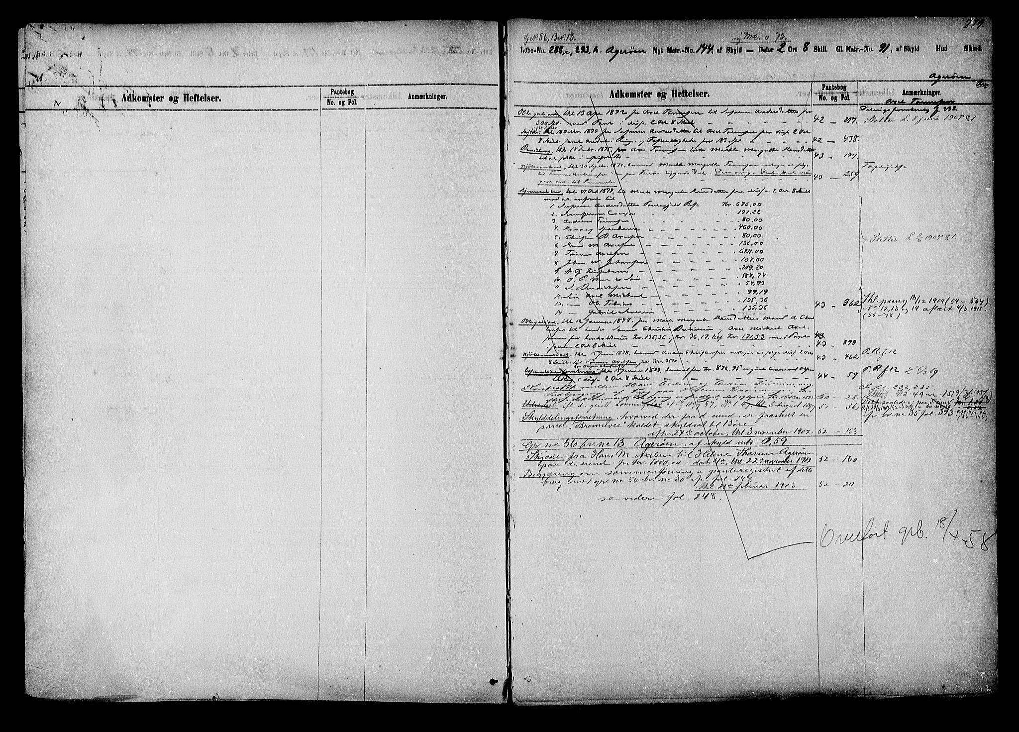 Vestre Nedenes/Sand sorenskriveri, AV/SAK-1221-0010/G/Ga/L0037: Panteregister nr. 28b og 28c, 1781-1958, s. 279