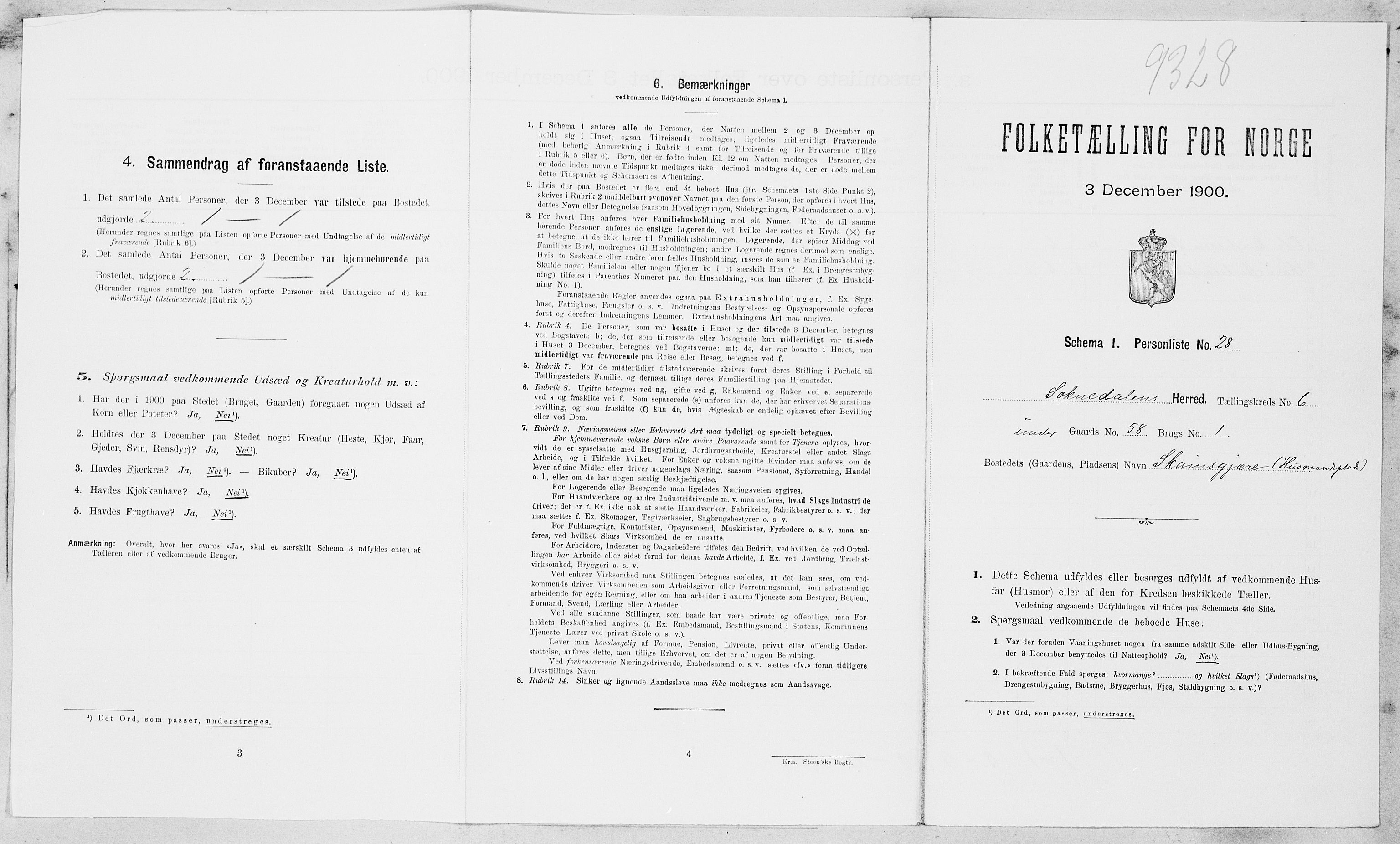 SAT, Folketelling 1900 for 1649 Soknedal herred, 1900, s. 470