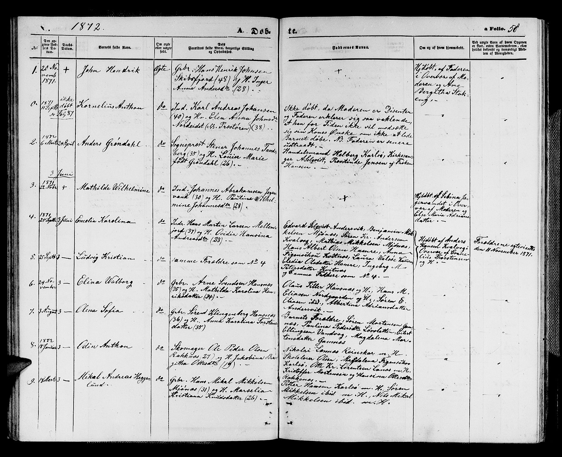 Karlsøy sokneprestembete, AV/SATØ-S-1299/H/Ha/Hab/L0003klokker: Klokkerbok nr. 3, 1862-1877, s. 58