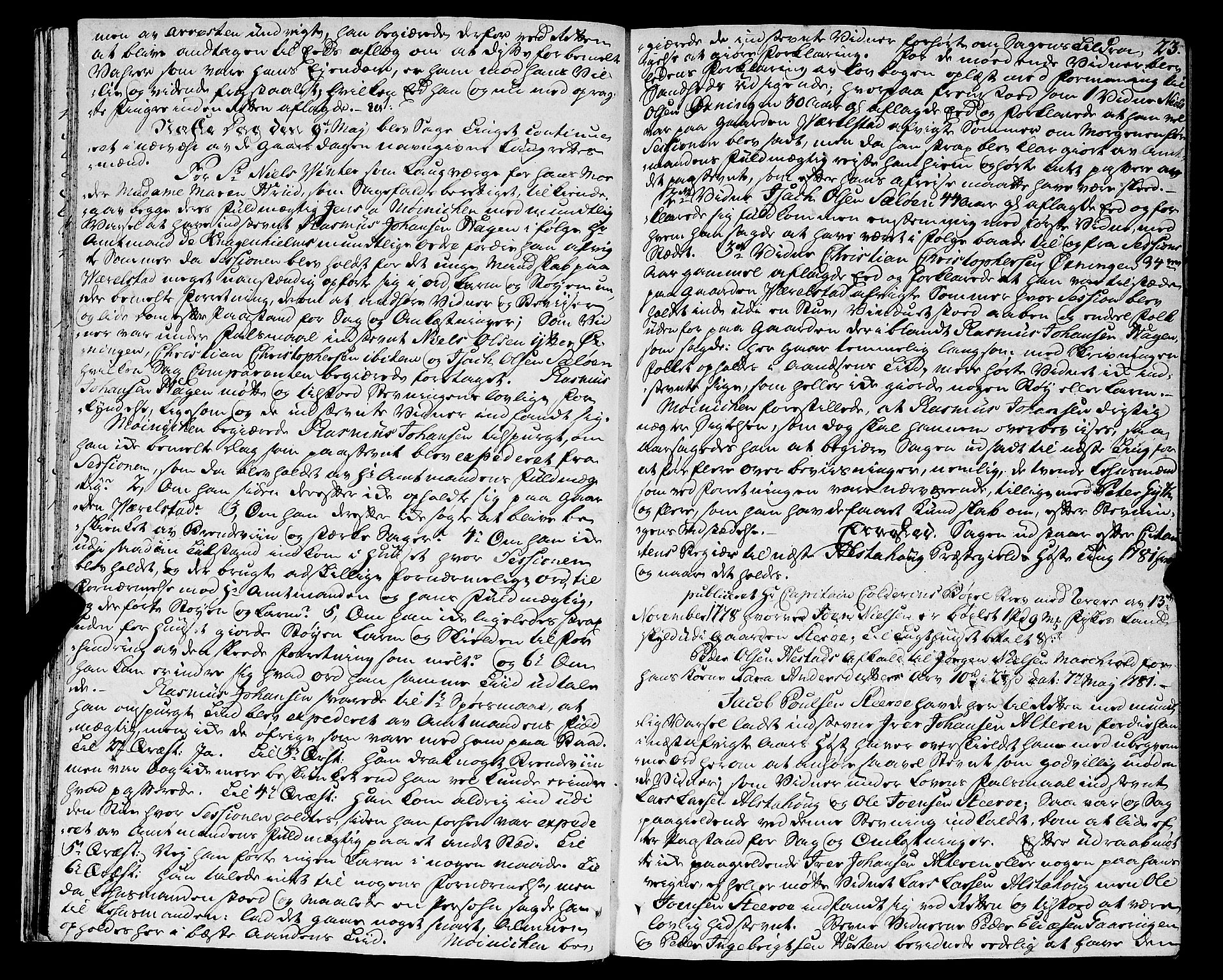 Helgeland sorenskriveri, SAT/A-0004/1/1A/L0029: Tingbok 22A, 1781-1783, s. 22b-23a
