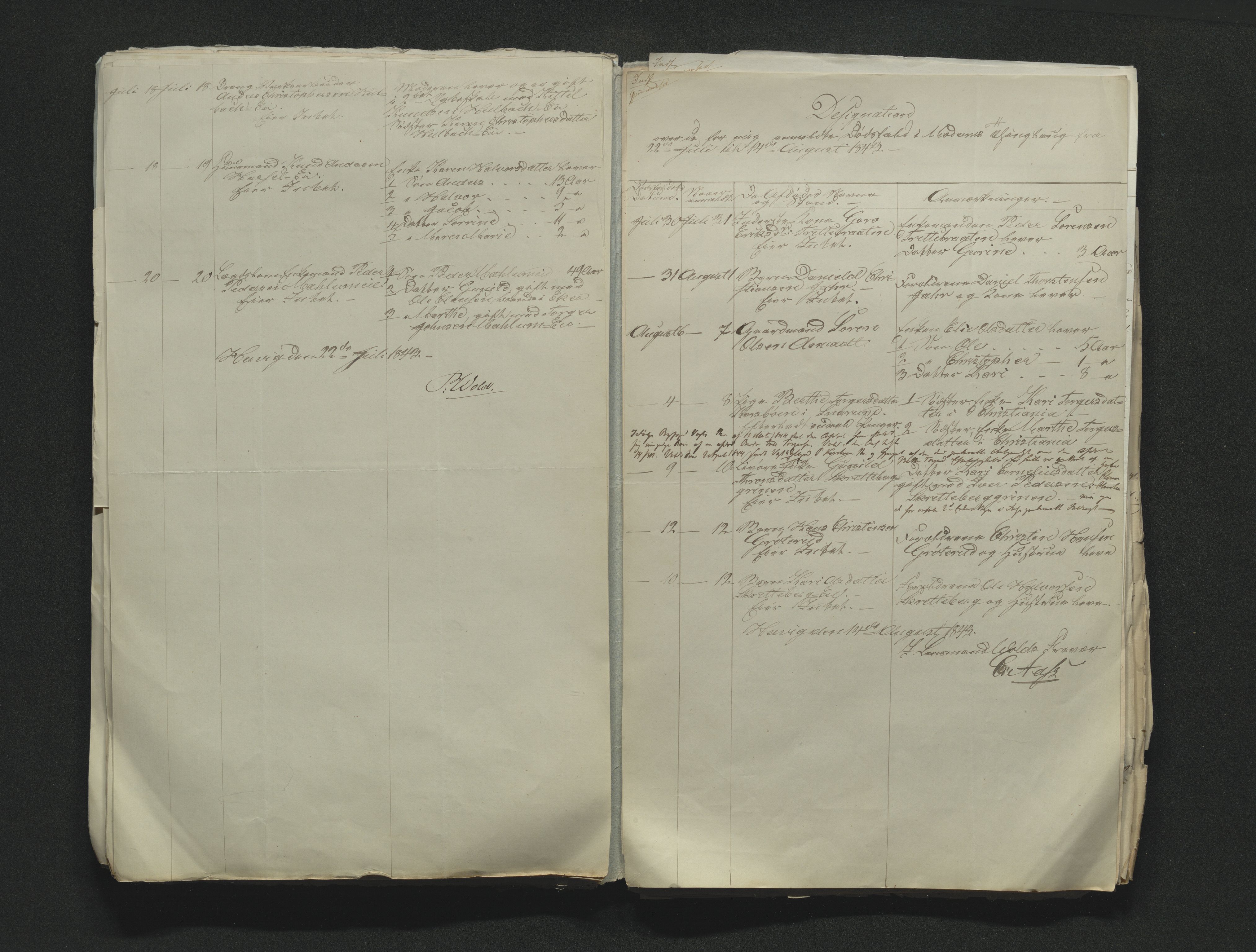 Eiker, Modum og Sigdal sorenskriveri, AV/SAKO-A-123/H/Ha/Hab/L0006: Dødsfallsmeldinger, 1841-1845