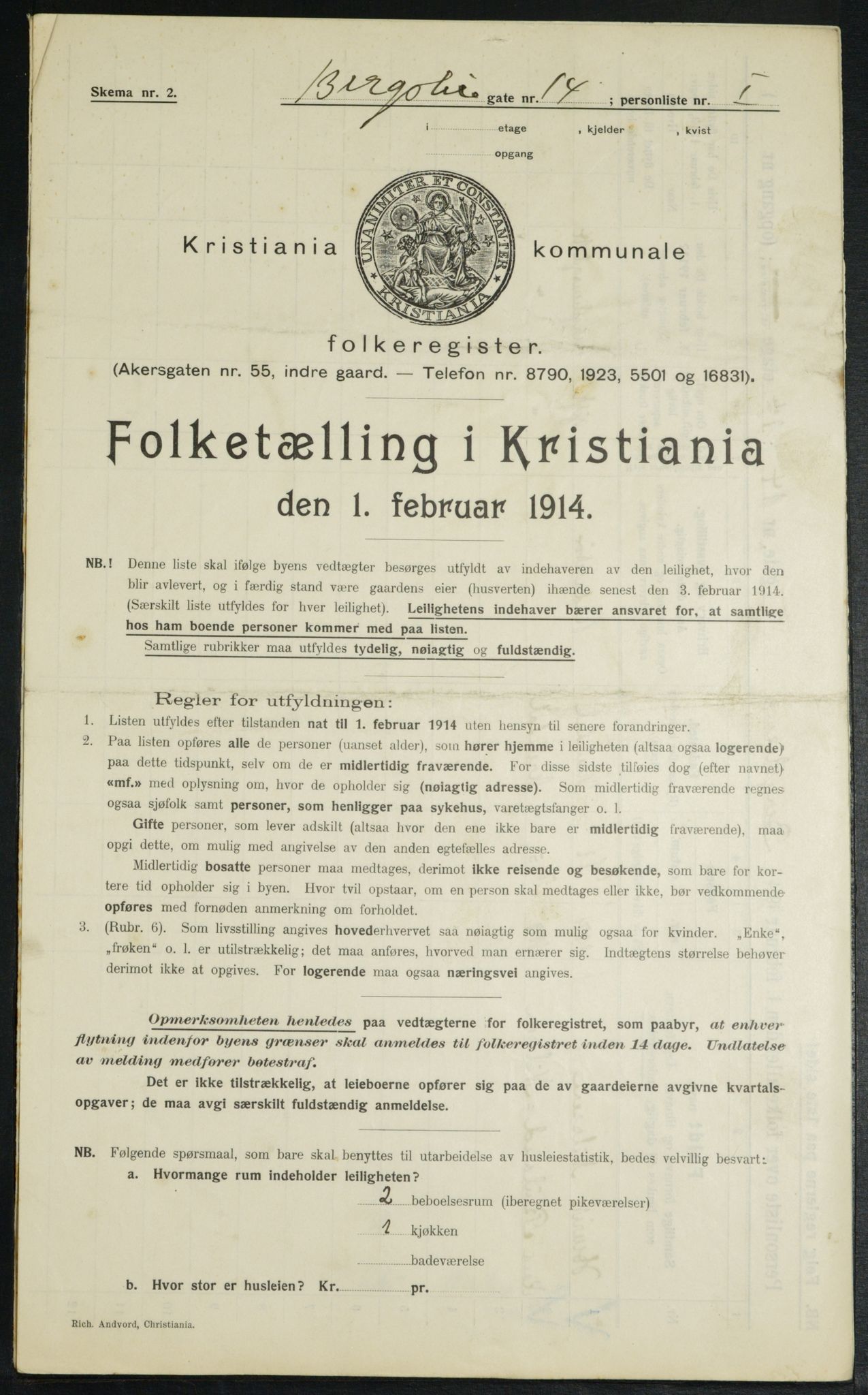 OBA, Kommunal folketelling 1.2.1914 for Kristiania, 1914, s. 4315