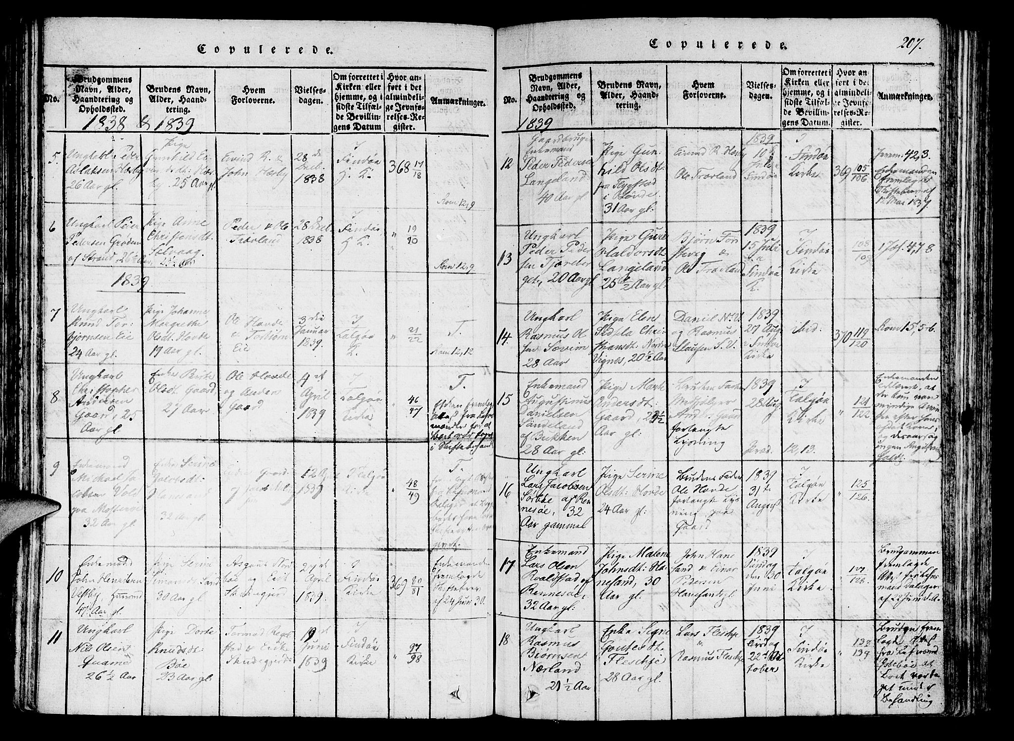 Finnøy sokneprestkontor, SAST/A-101825/H/Ha/Haa/L0006: Ministerialbok nr. A 6, 1816-1846, s. 207