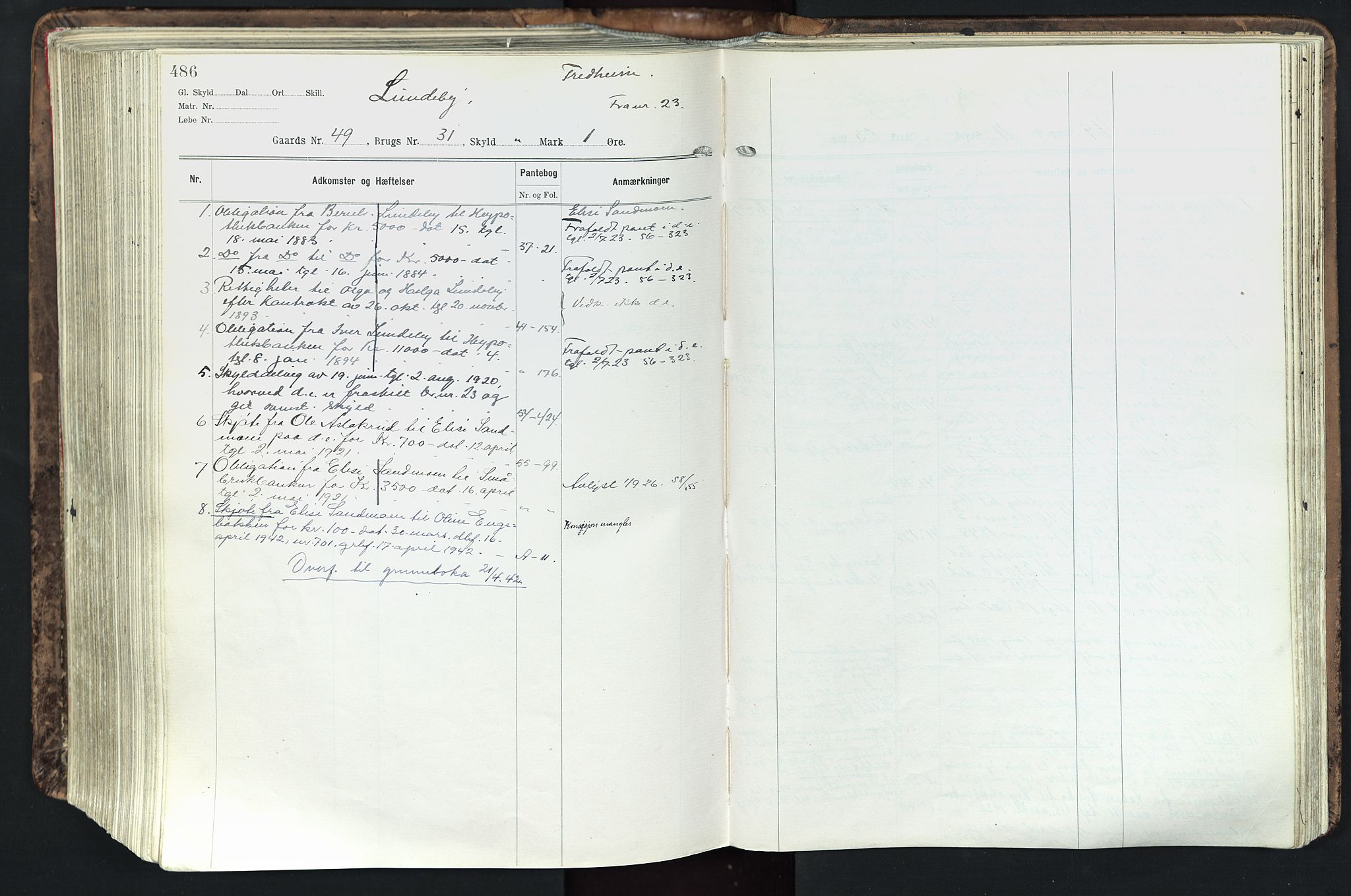 Solør tingrett, AV/SAH-TING-008/H/Ha/Hak/L0003: Panteregister nr. III, 1900-1935, s. 486