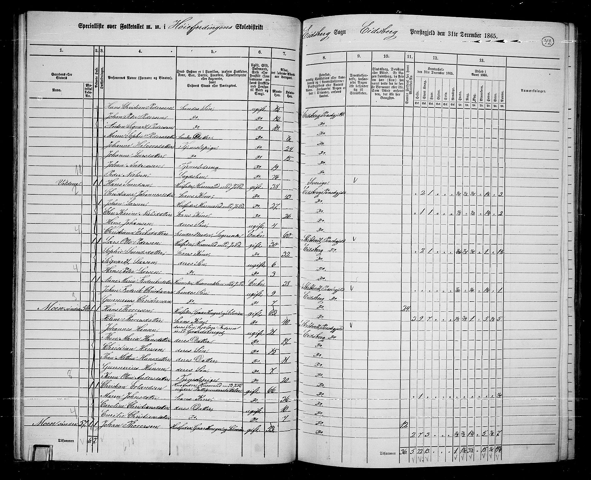 RA, Folketelling 1865 for 0125P Eidsberg prestegjeld, 1865, s. 64