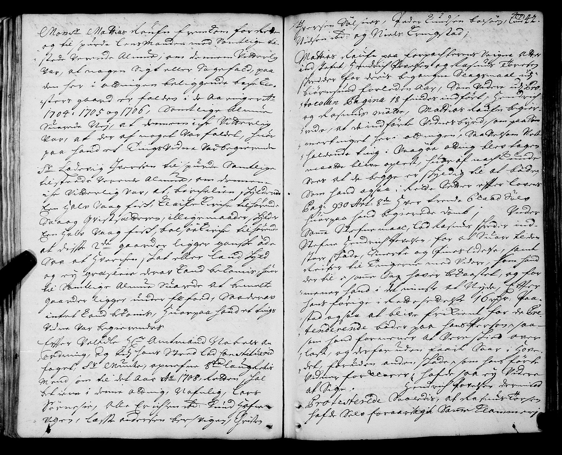 Romsdal sorenskriveri, AV/SAT-A-4149/1/1/1A/L0005: Tingbok, 1706-1711, s. 41b-42a