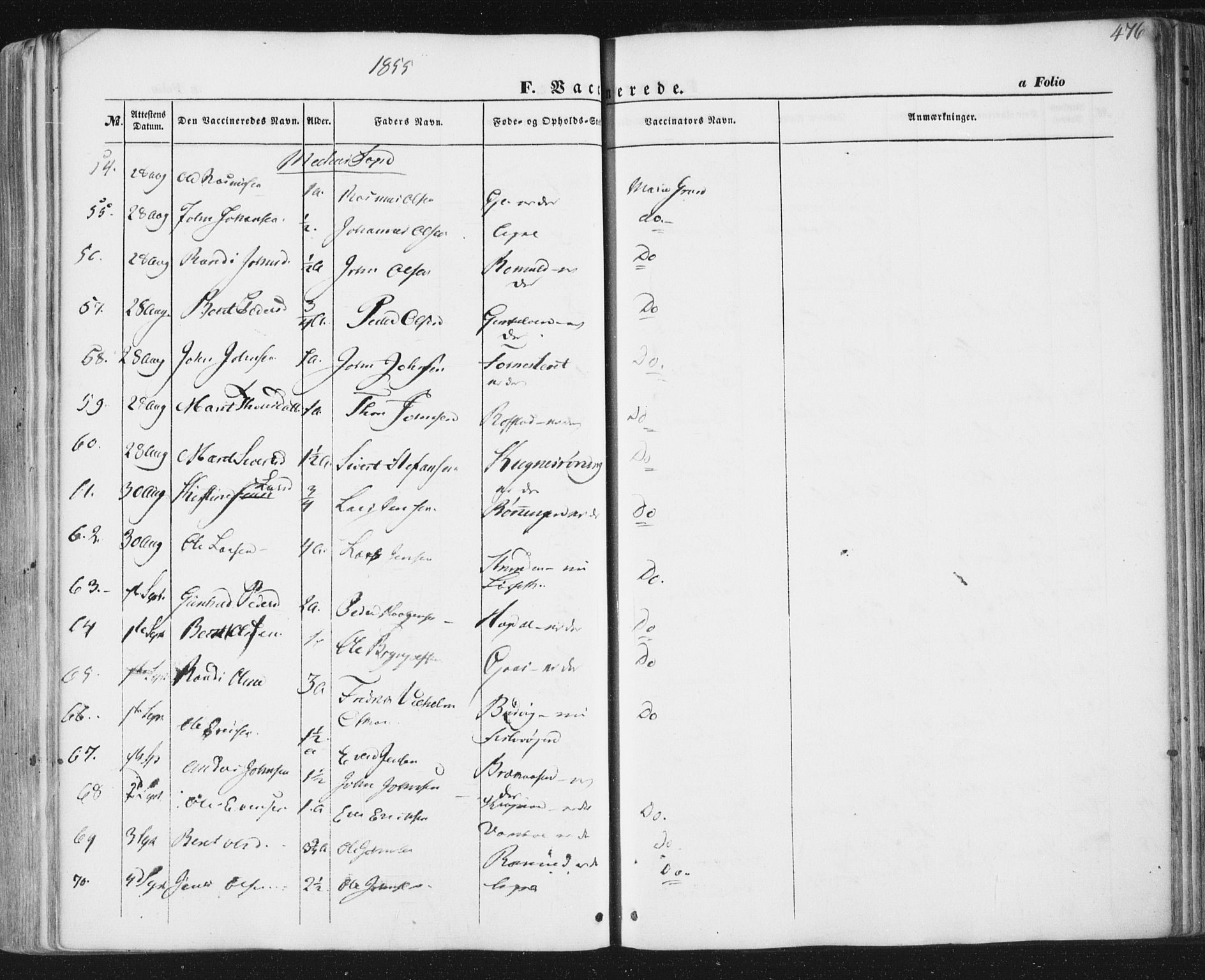 Ministerialprotokoller, klokkerbøker og fødselsregistre - Sør-Trøndelag, SAT/A-1456/691/L1076: Ministerialbok nr. 691A08, 1852-1861, s. 476
