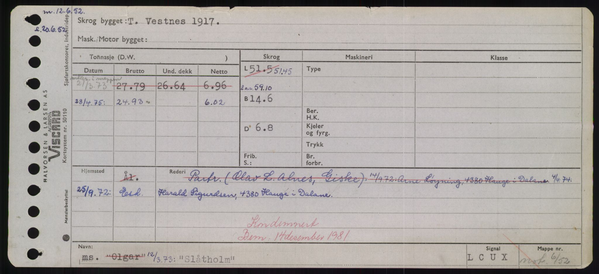 Sjøfartsdirektoratet med forløpere, Skipsmålingen, RA/S-1627/H/Hd/L0034: Fartøy, Sk-Slå, s. 525