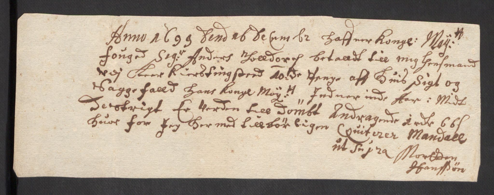 Rentekammeret inntil 1814, Reviderte regnskaper, Fogderegnskap, AV/RA-EA-4092/R43/L2547: Fogderegnskap Lista og Mandal, 1698-1699, s. 290