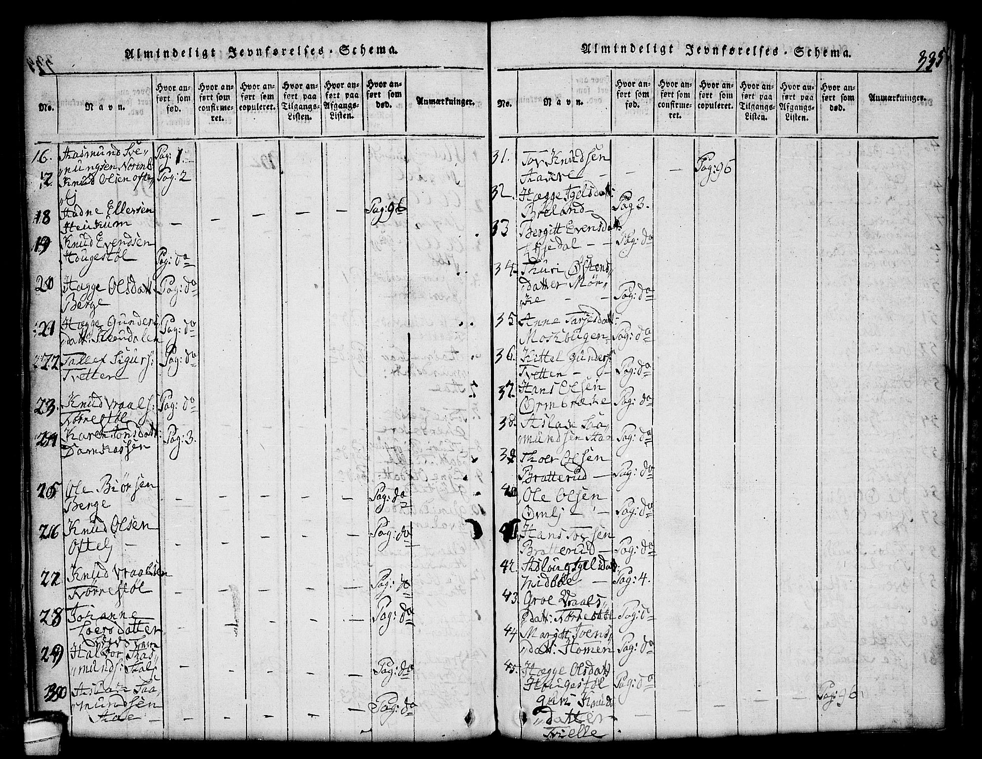 Lårdal kirkebøker, AV/SAKO-A-284/G/Gc/L0001: Klokkerbok nr. III 1, 1815-1854, s. 335