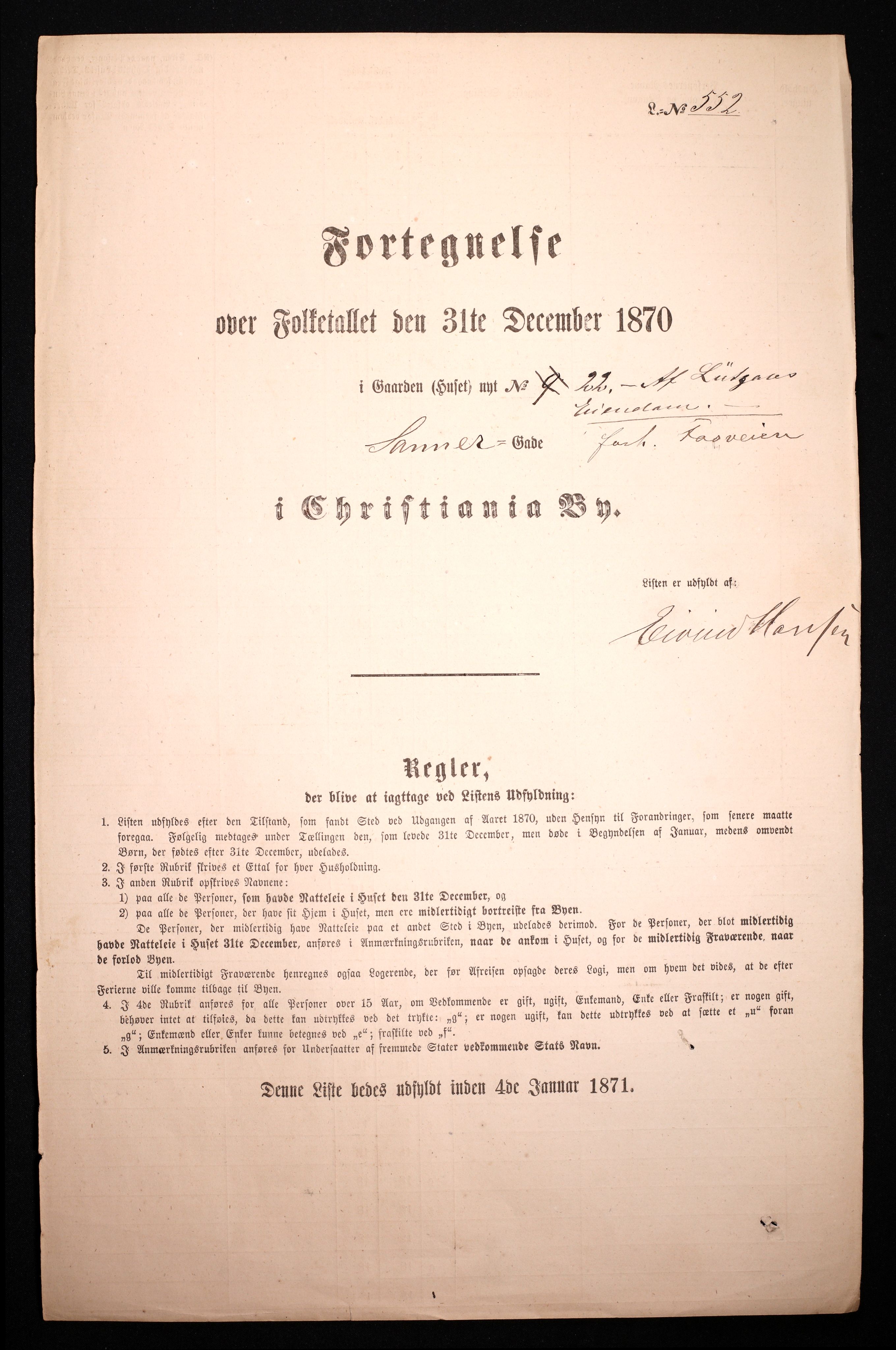 RA, Folketelling 1870 for 0301 Kristiania kjøpstad, 1870, s. 3308