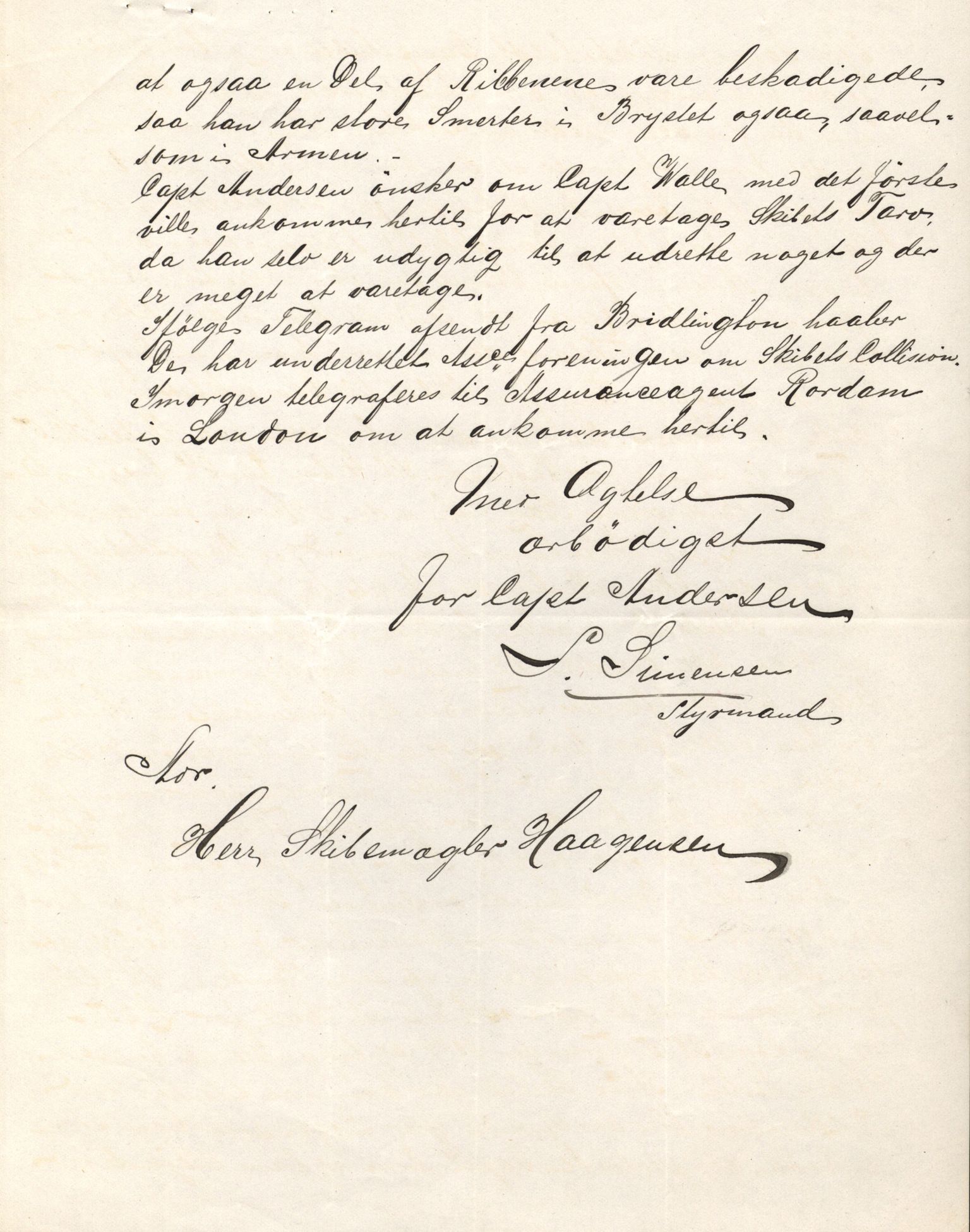 Pa 63 - Østlandske skibsassuranceforening, VEMU/A-1079/G/Ga/L0023/0012: Havaridokumenter / Columbus, Christiane Sophie, Marie, Jarlen, Kong Carl XV, 1889, s. 39