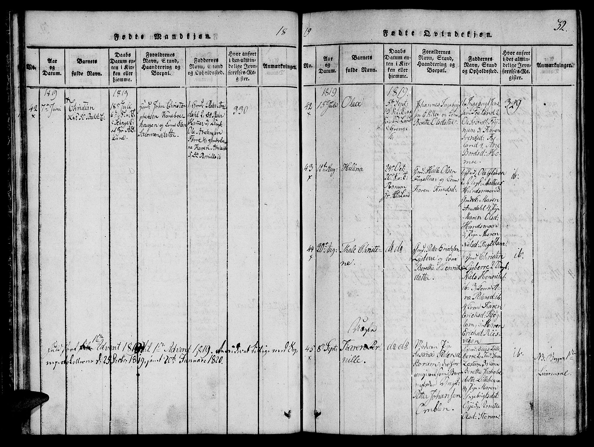 Ministerialprotokoller, klokkerbøker og fødselsregistre - Nord-Trøndelag, SAT/A-1458/764/L0546: Ministerialbok nr. 764A06 /1, 1816-1823, s. 32