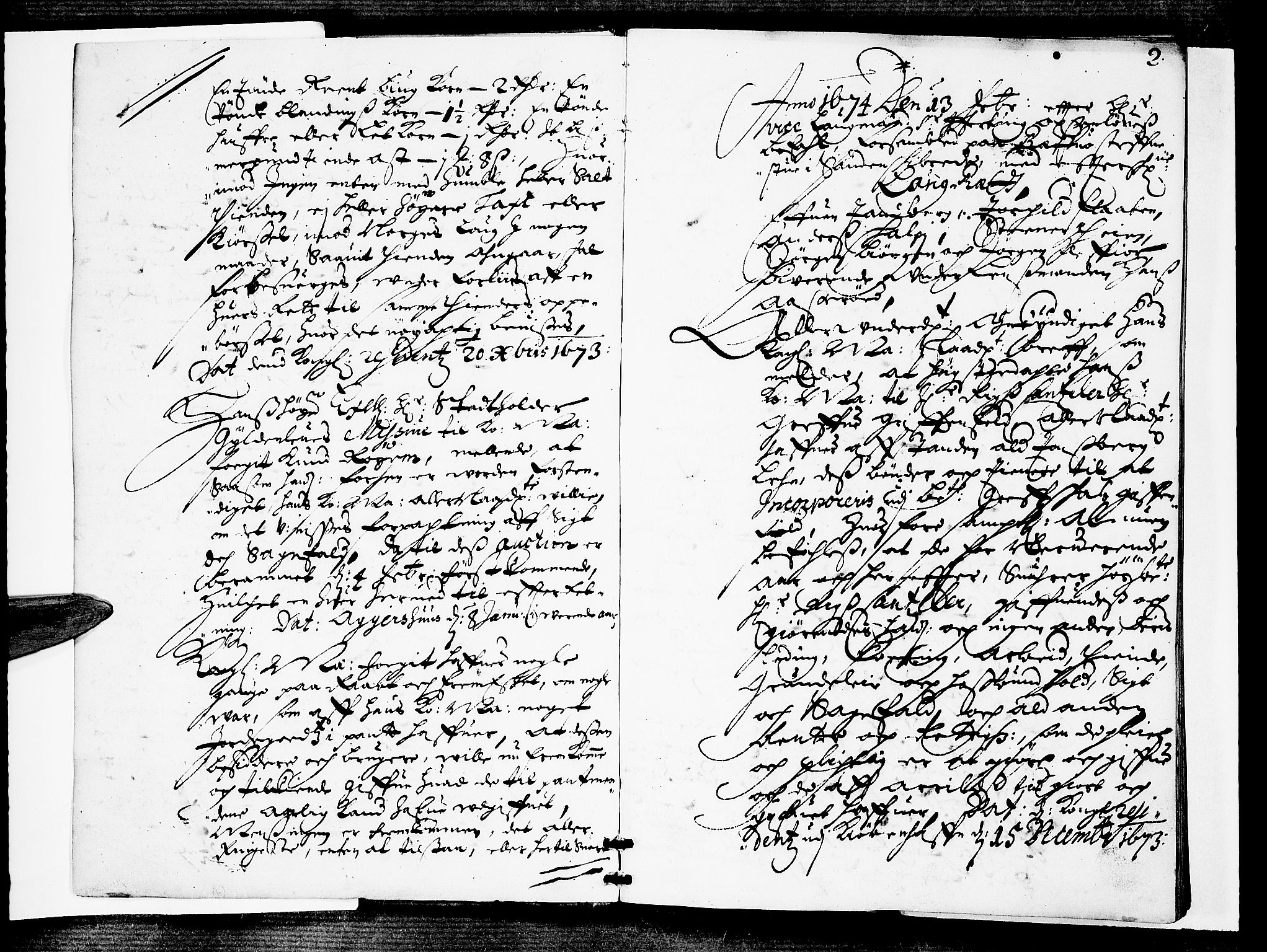 Jarlsberg-sorenskriveriene, SAKO/A-79/F/Fa/L0005: Tingbok, 1674-1676, s. 2