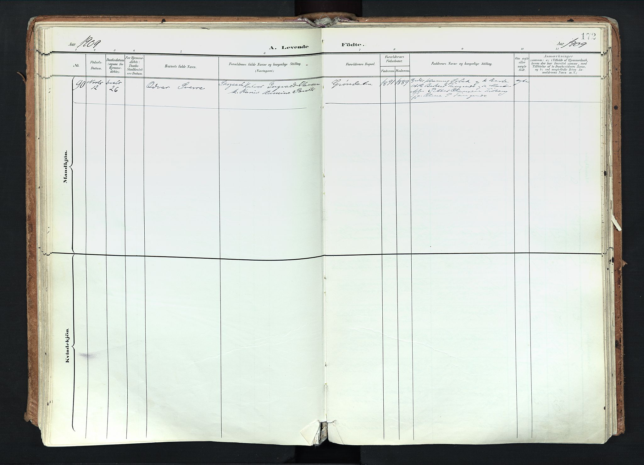 Trysil prestekontor, AV/SAH-PREST-046/H/Ha/Haa/L0012: Ministerialbok nr. 12, 1898-1917, s. 172