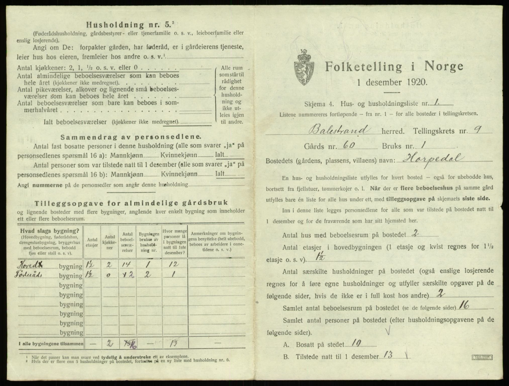 SAB, Folketelling 1920 for 1418 Balestrand herred, 1920, s. 565