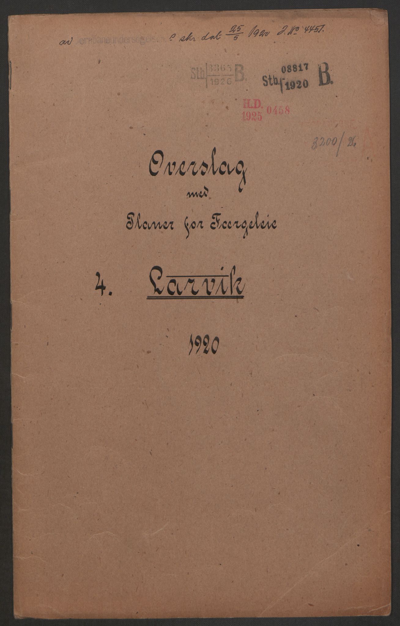 Norges Statsbaner, Baneavdelingen B, AV/RA-S-1619/1/F/Fa/L0042: NORGE-JYLLAND, 1920, s. 40