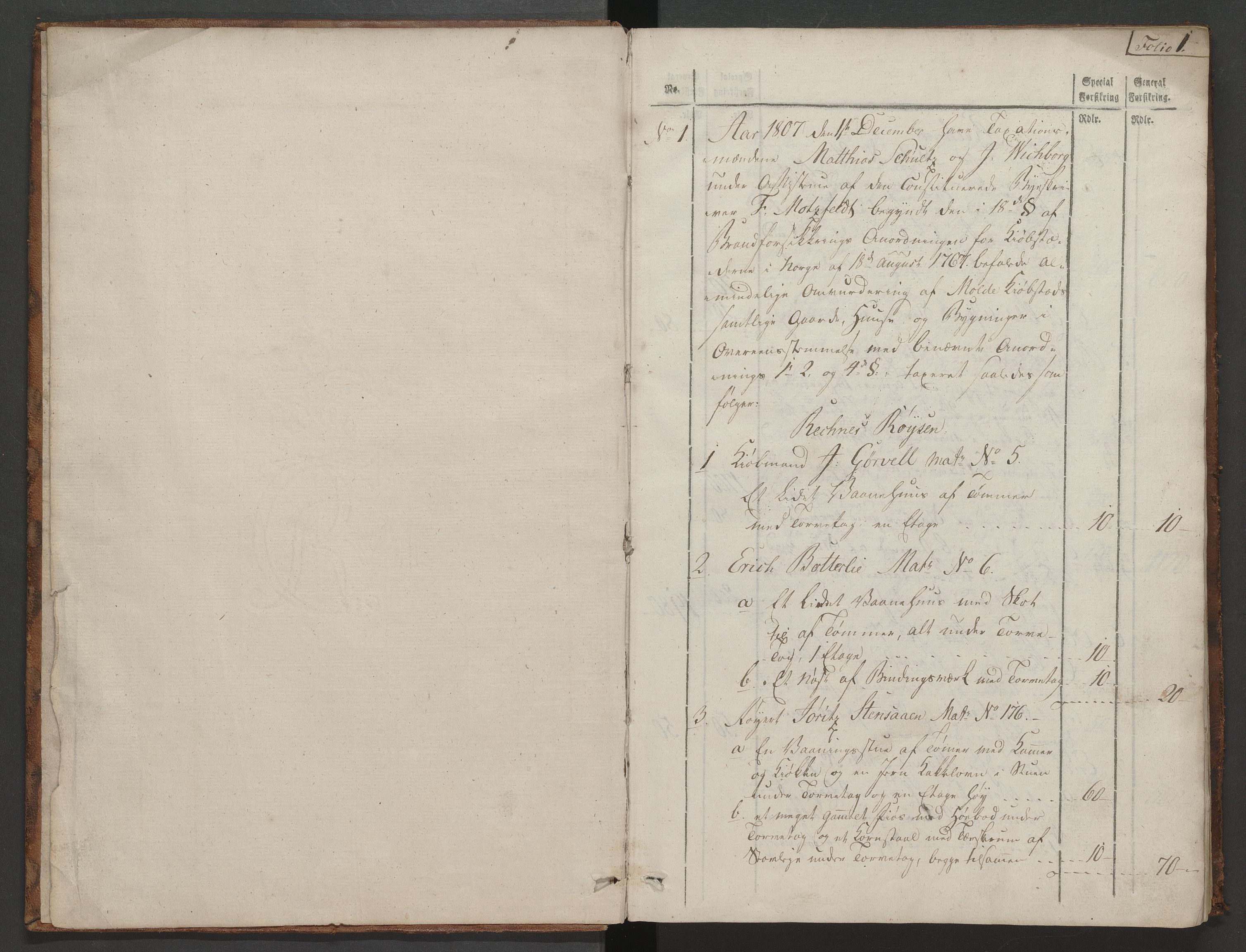 Molde magistrat, AV/SAT-A-0026/K/Ka/L0003: Branntakstprotokoll, 1807-1817