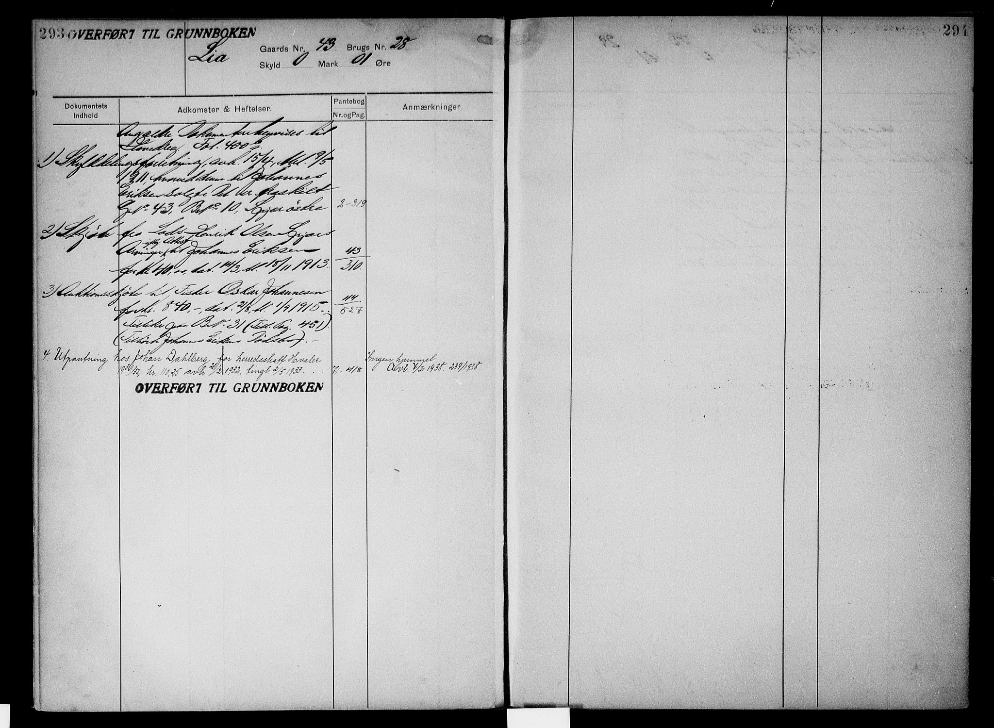 Onsøy sorenskriveri, AV/SAO-A-10474/G/Gb/Gbc/L0002: Panteregister nr. III 2, 1905, s. 293-294