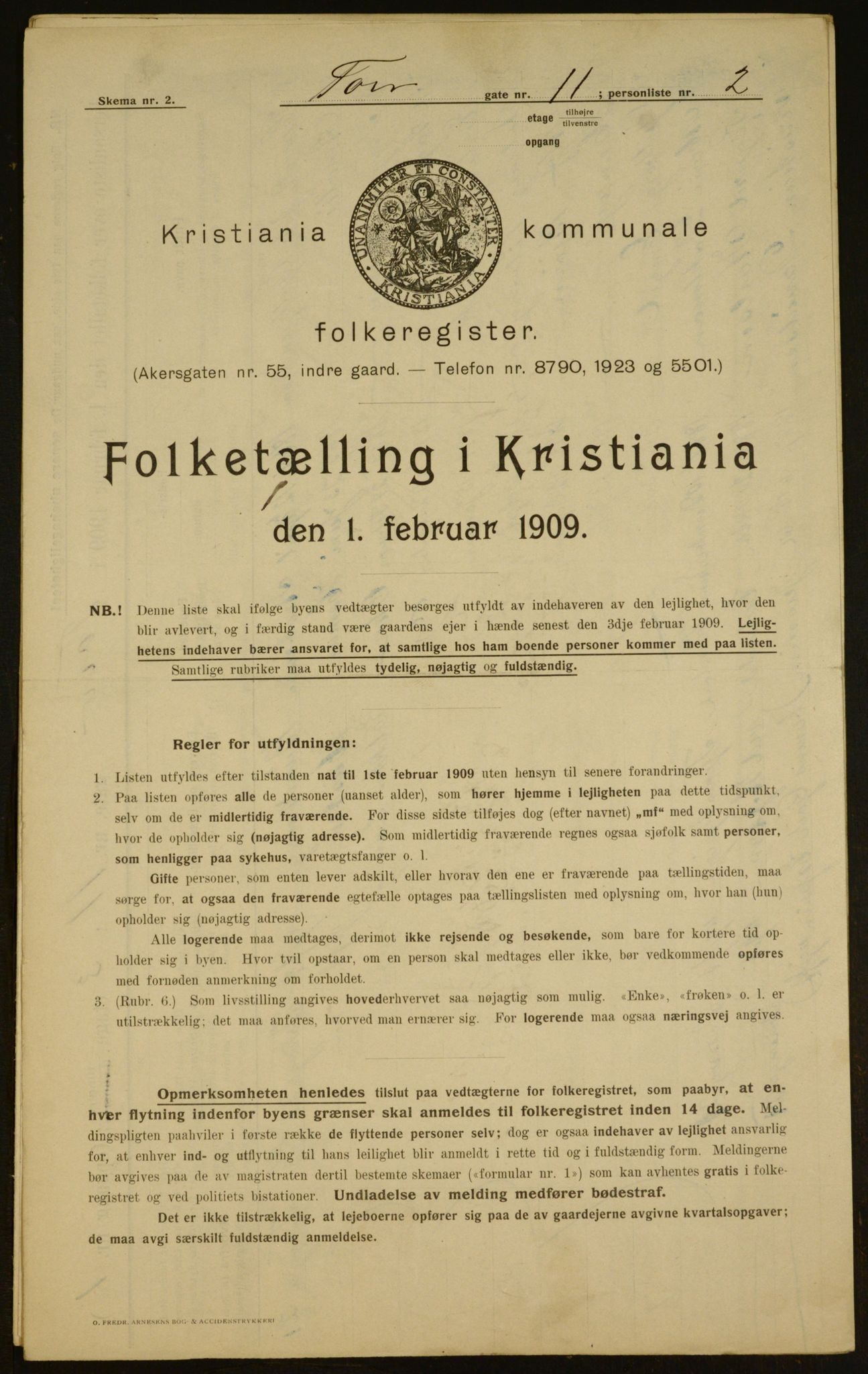 OBA, Kommunal folketelling 1.2.1909 for Kristiania kjøpstad, 1909, s. 103377