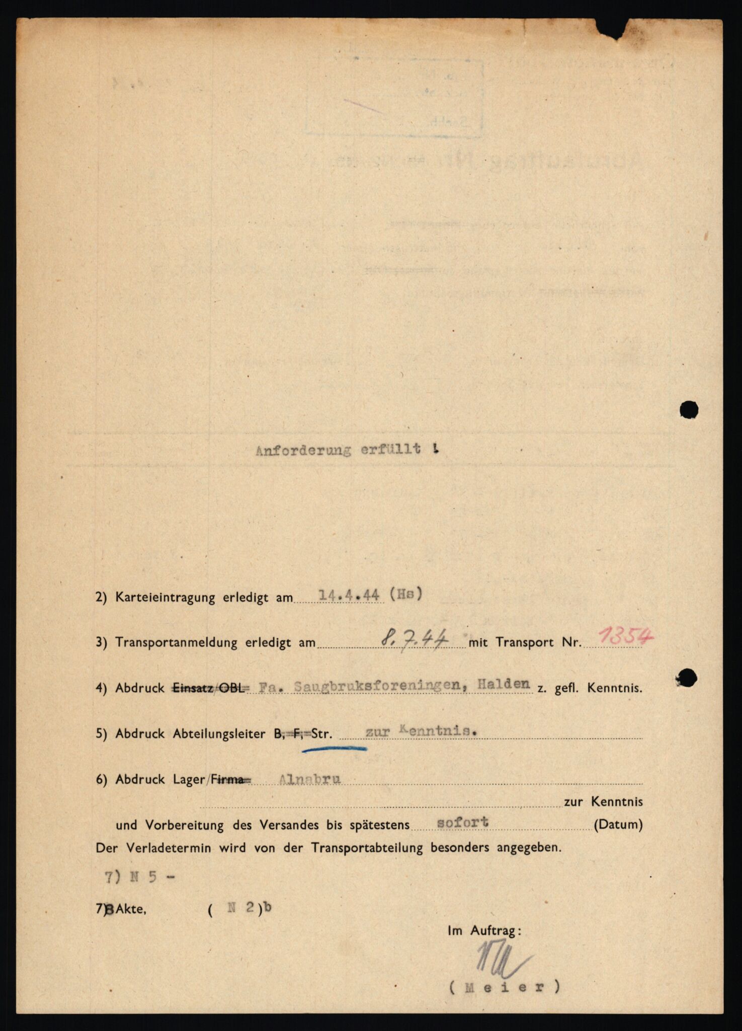 Tyske arkiver, Organisation Todt (OT), Einsatzgruppe Wiking, AV/RA-RAFA-2188/1/E/E6/E6c/L0007: Nachschub: Arkivkode 9451-9490, 1940-1945, s. 93