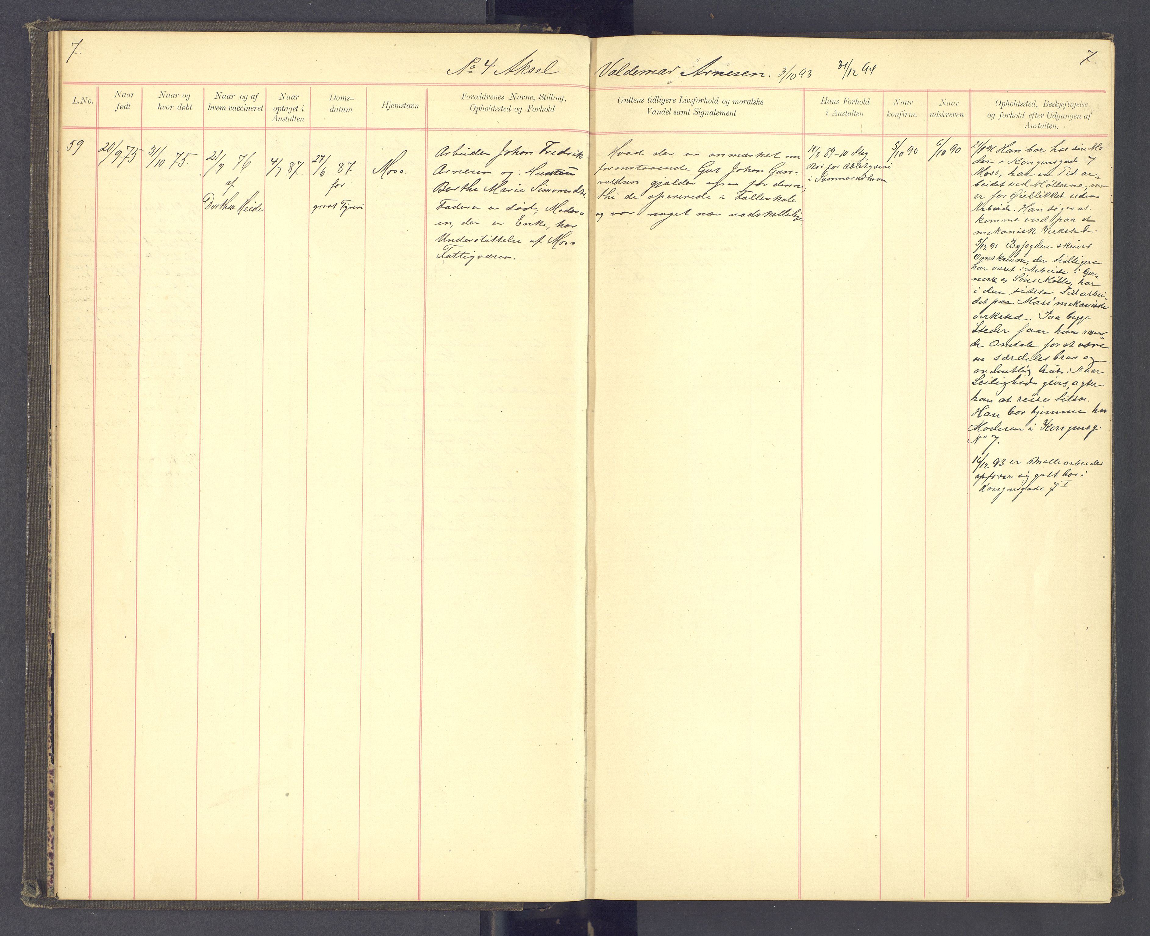 Toftes Gave, SAH/SKOLE-007/F/Fc/L0003: Elevprotokoll, 1886-1897, s. 7